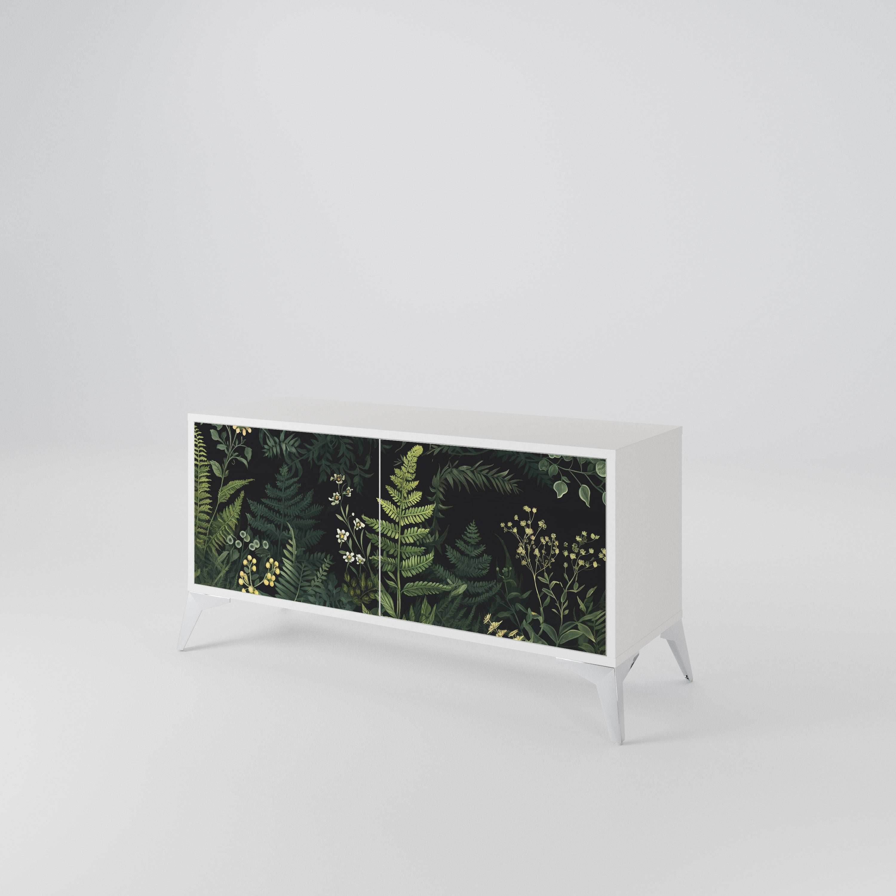FERN FLOWERS Móvel de TV Compacto de 2 Portas