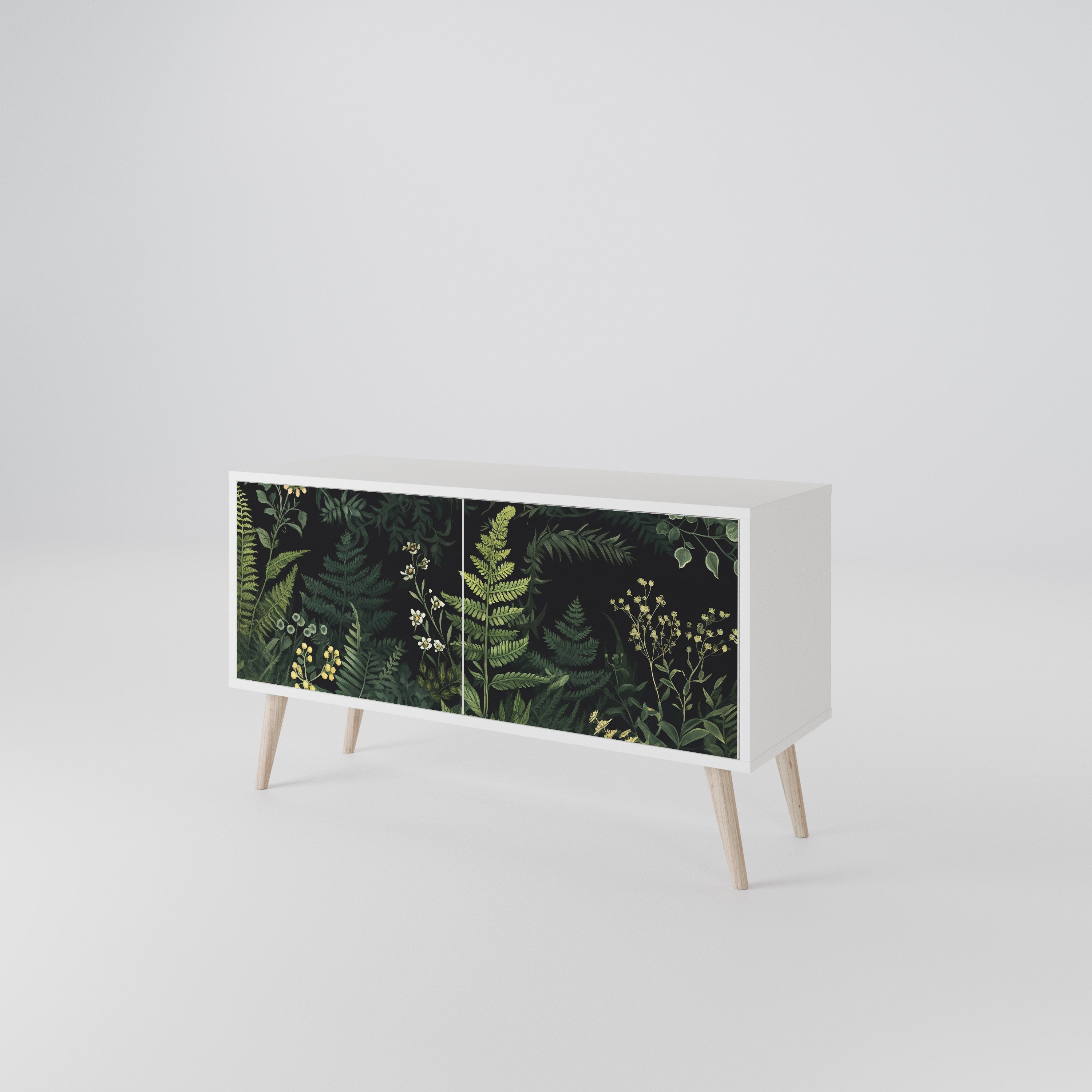 FERN FLOWERS Móvel de TV Compacto de 2 Portas