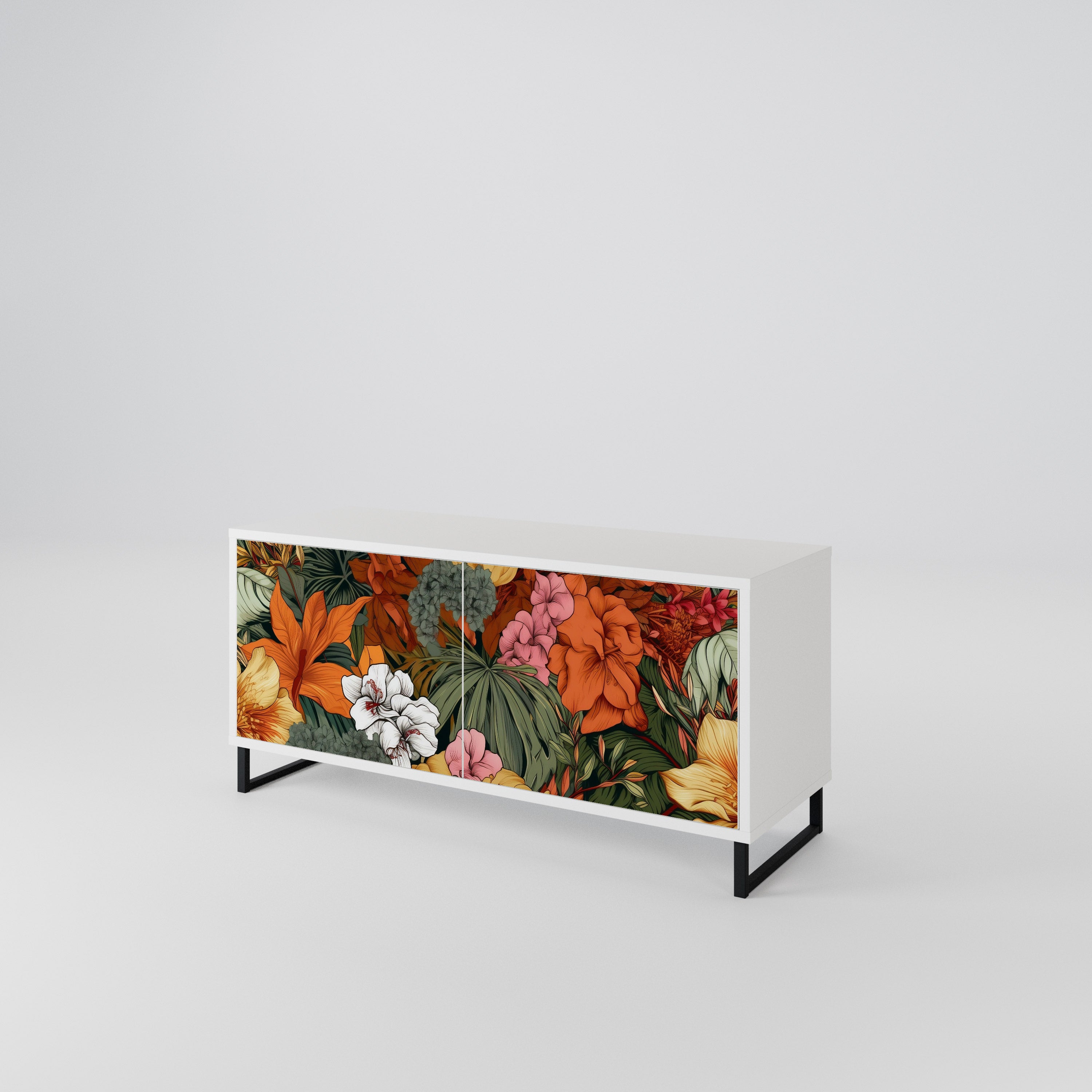 RADIANT FLORA Móvel de TV Compacto de 2 Portas