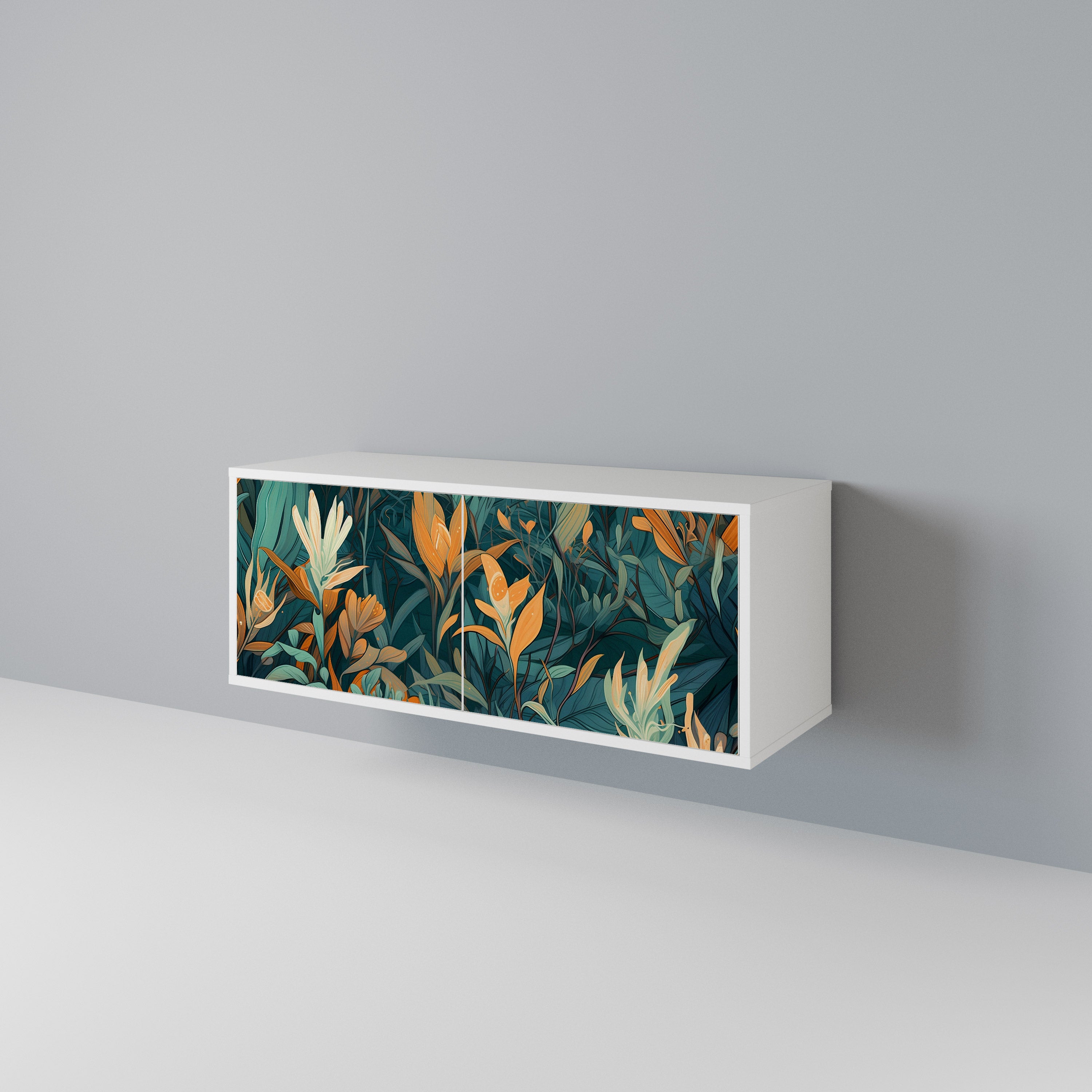 FLORAL SERENITY Móvel de TV Compacto de 2 Portas