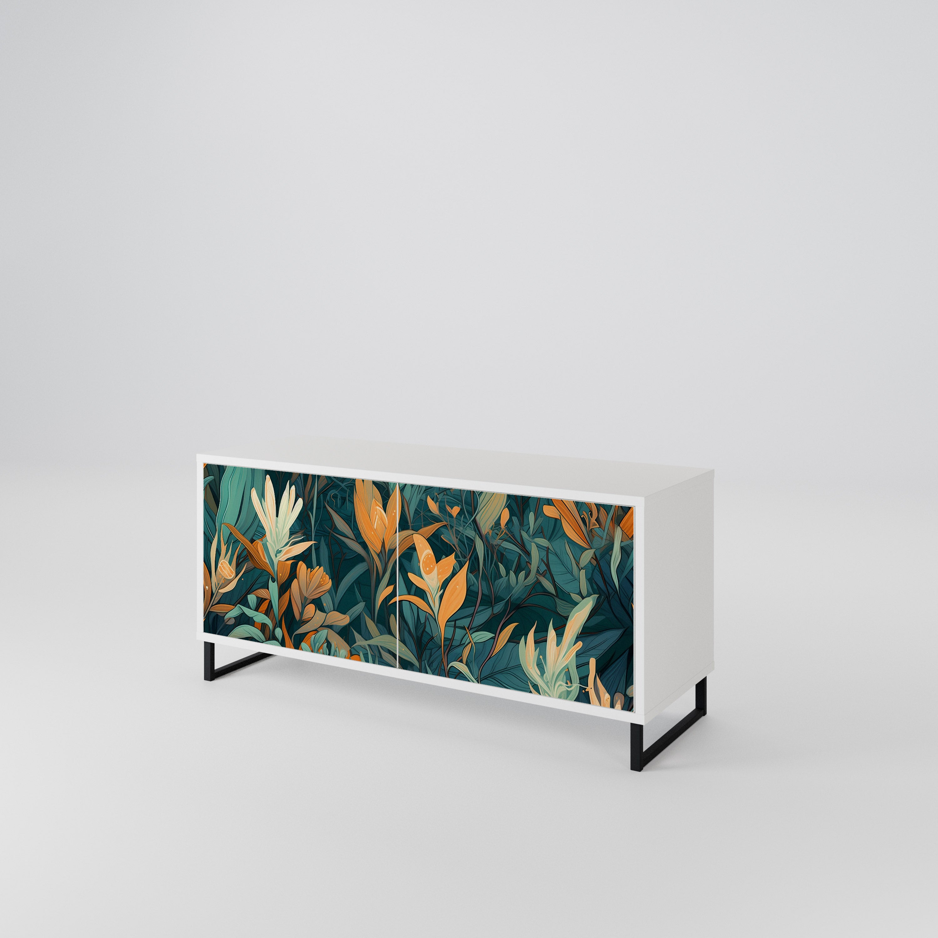 FLORAL SERENITY Móvel de TV Compacto de 2 Portas