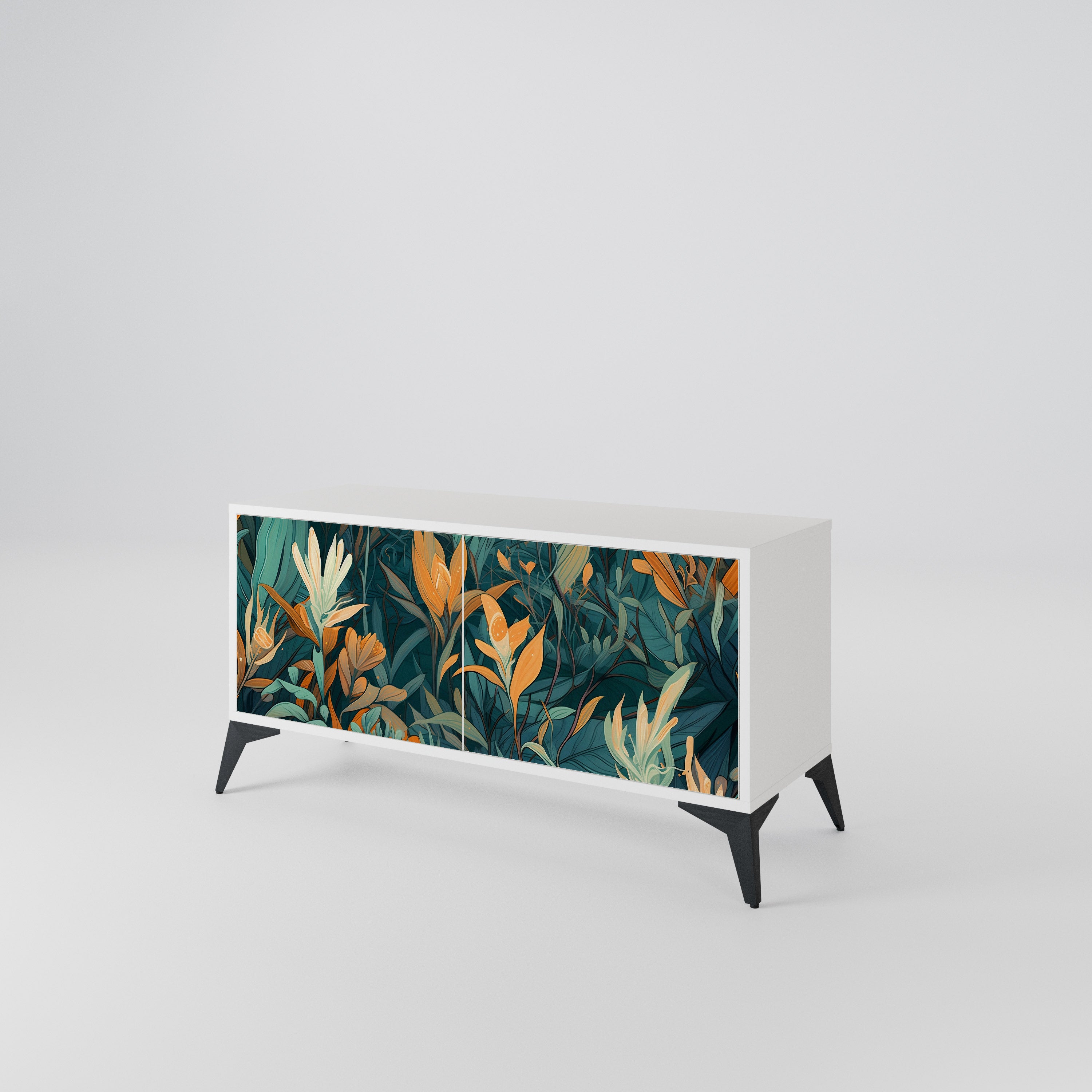 FLORAL SERENITY Móvel de TV Compacto de 2 Portas