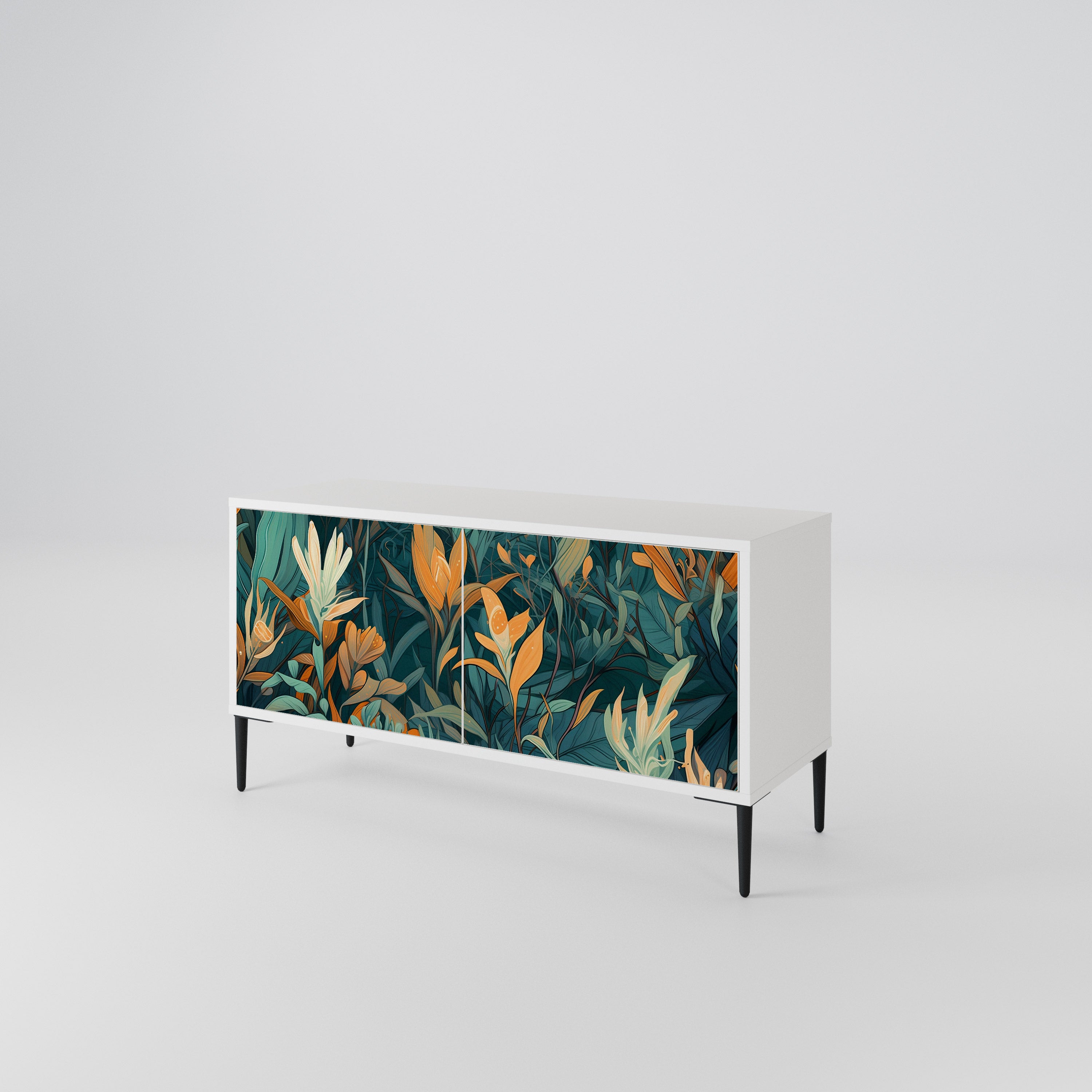 FLORAL SERENITY Móvel de TV Compacto de 2 Portas