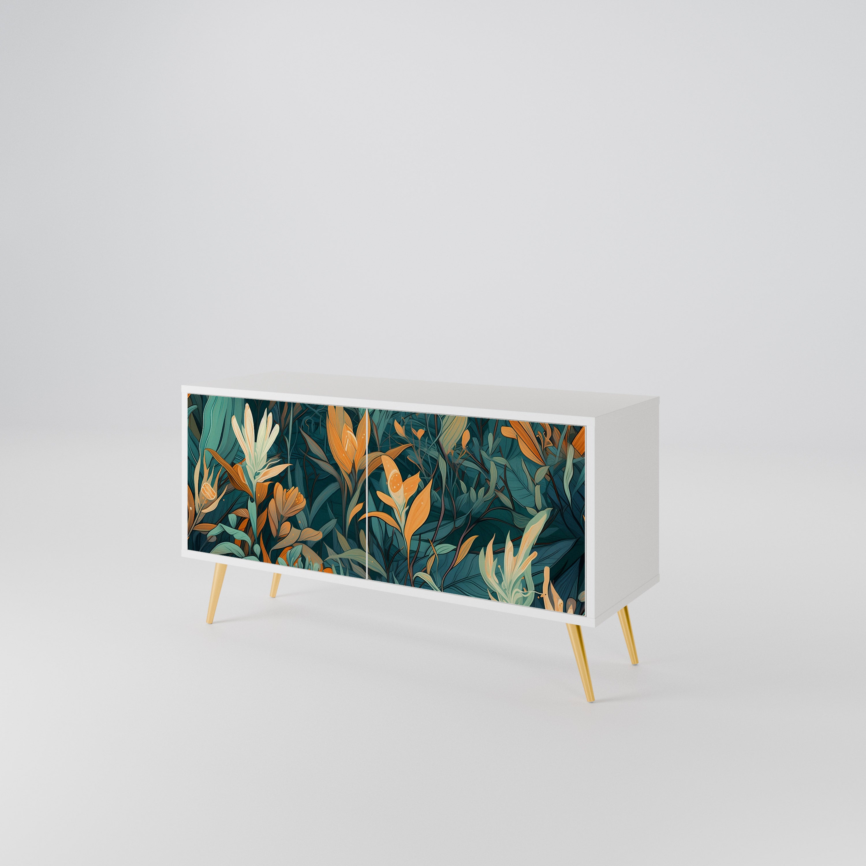 FLORAL SERENITY Móvel de TV Compacto de 2 Portas