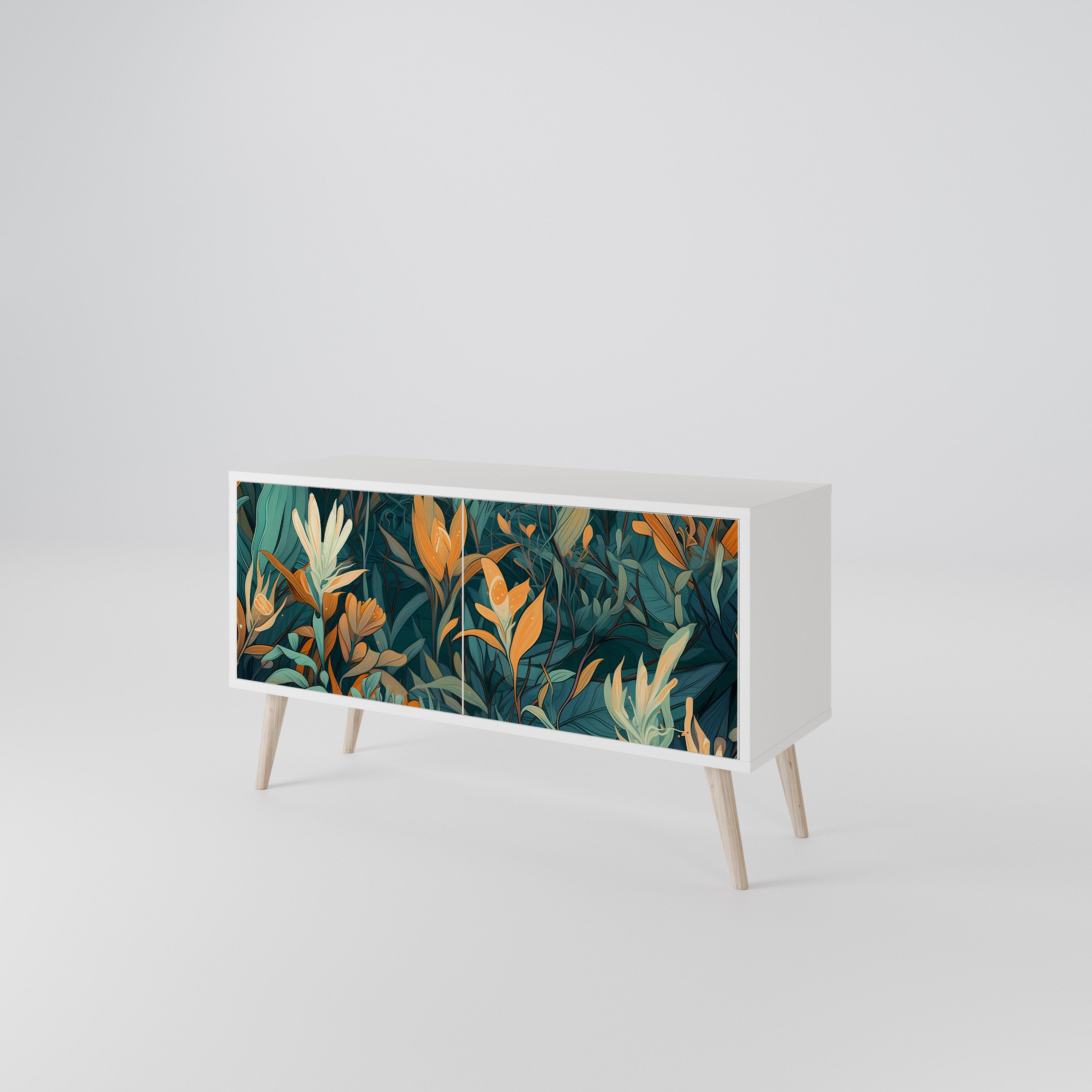 FLORAL SERENITY Móvel de TV Compacto de 2 Portas