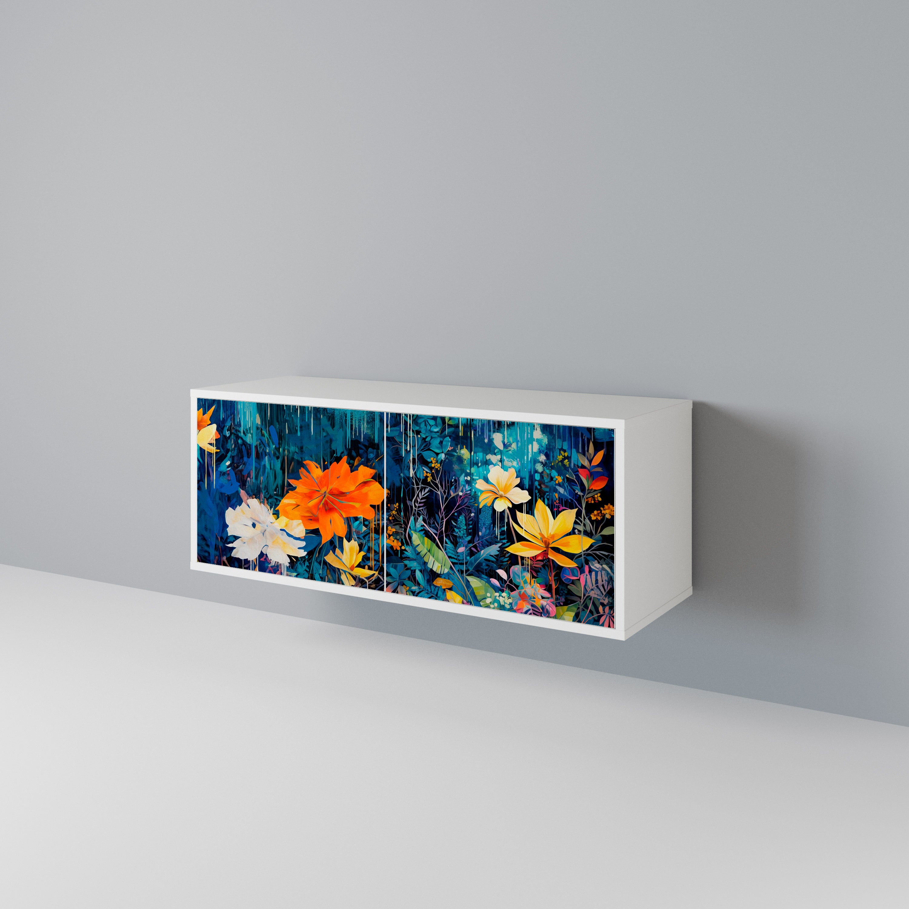 MIDNIGHT BLOSSOM Móvel de TV Compacto de 2 Portas