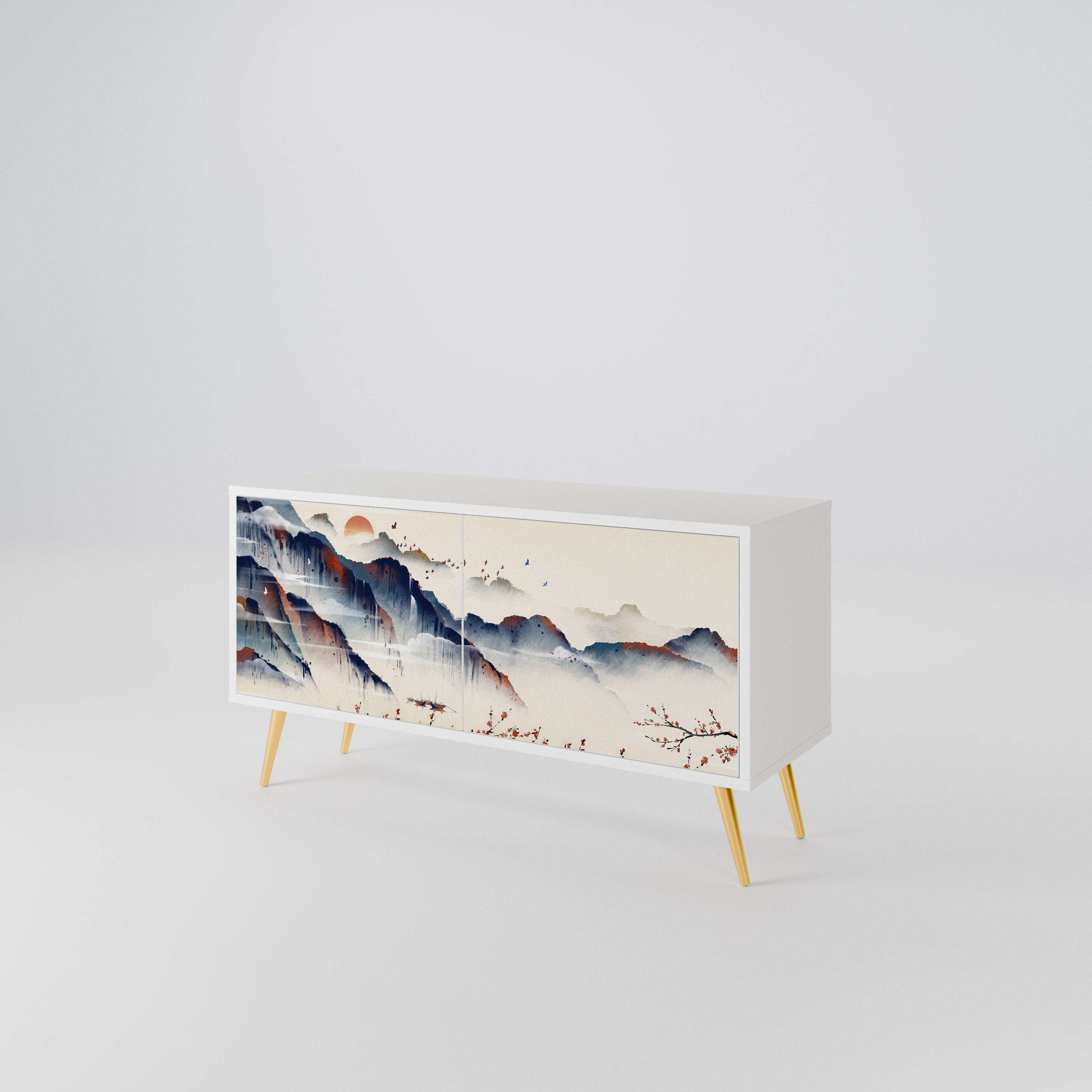 JAPANESE LANDSCAPE Móvel de TV Compacto de 2 Portas