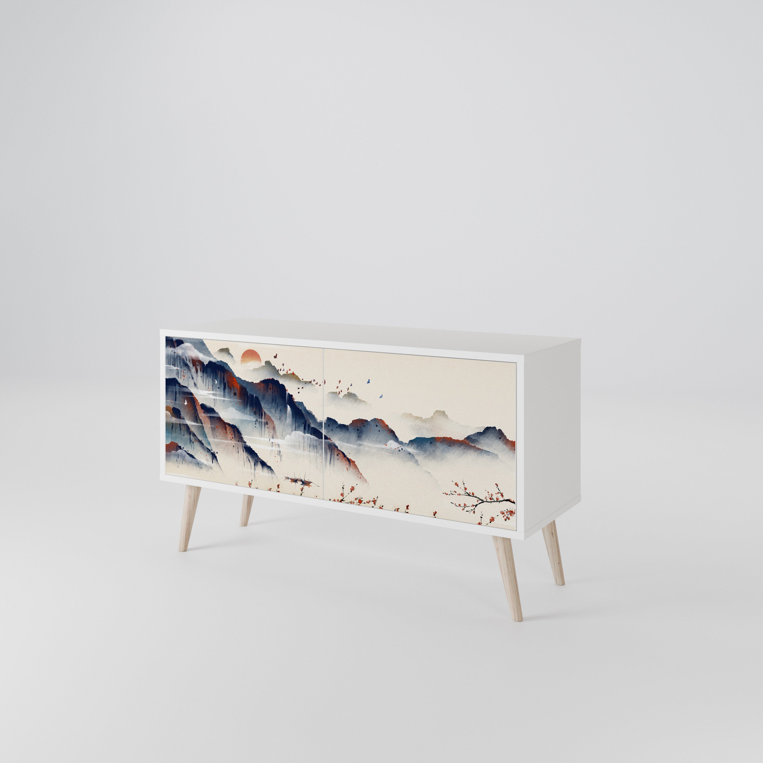 JAPANESE LANDSCAPE Móvel de TV Compacto de 2 Portas