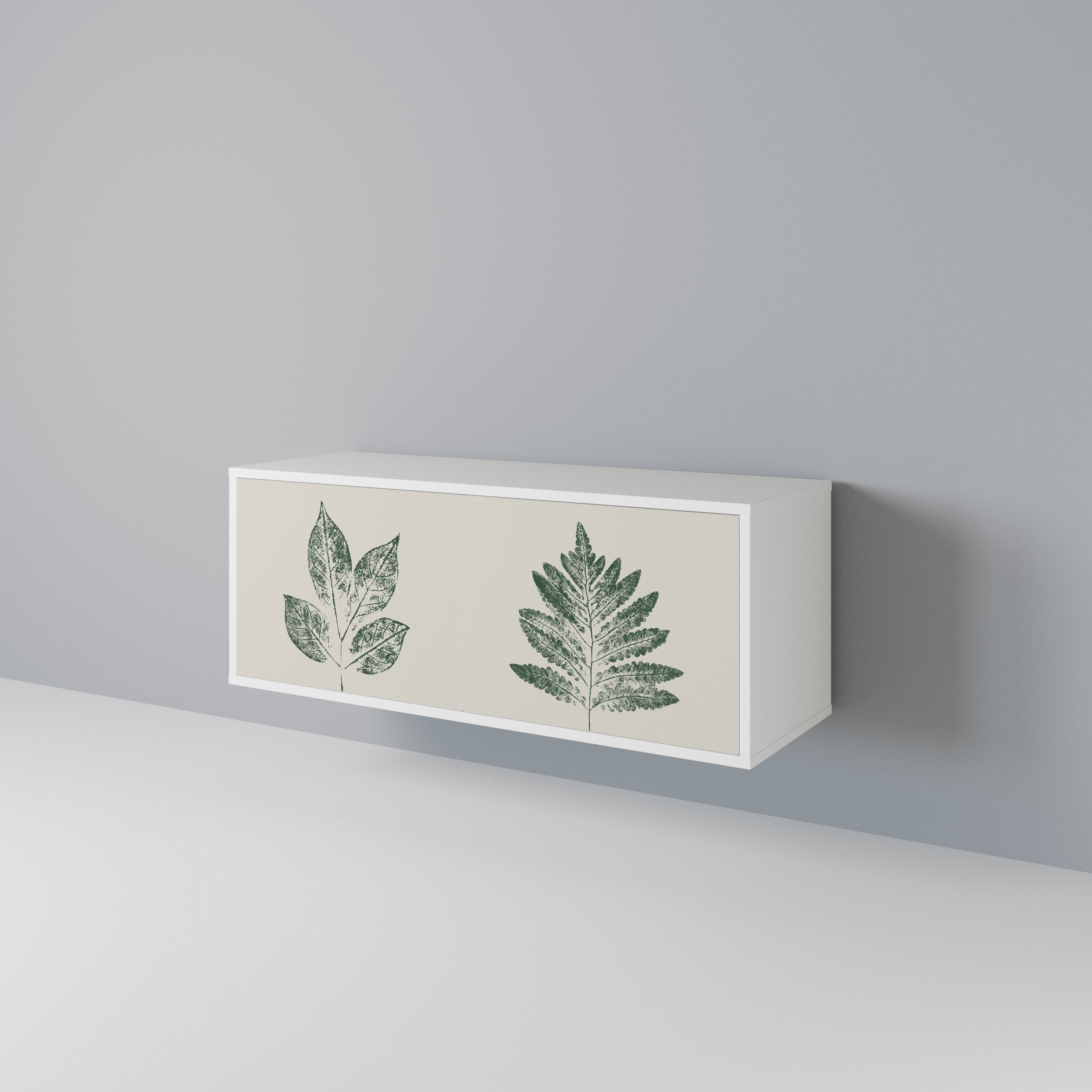 GREEN LEAFY STAMPS Móvel de TV Compacto de 2 Portas