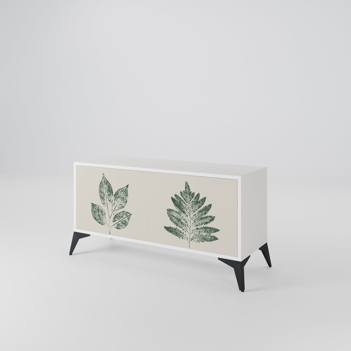 GREEN LEAFY STAMPS Compact 2-Door TV Cabinet