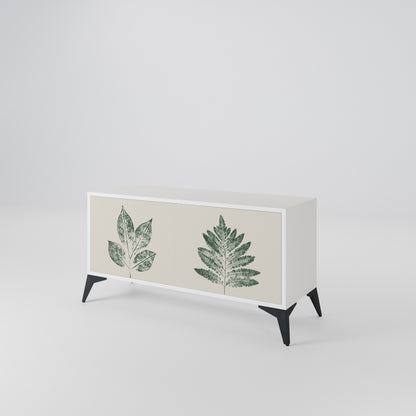GREEN LEAFY STAMPS Compact 2-Door TV Cabinet