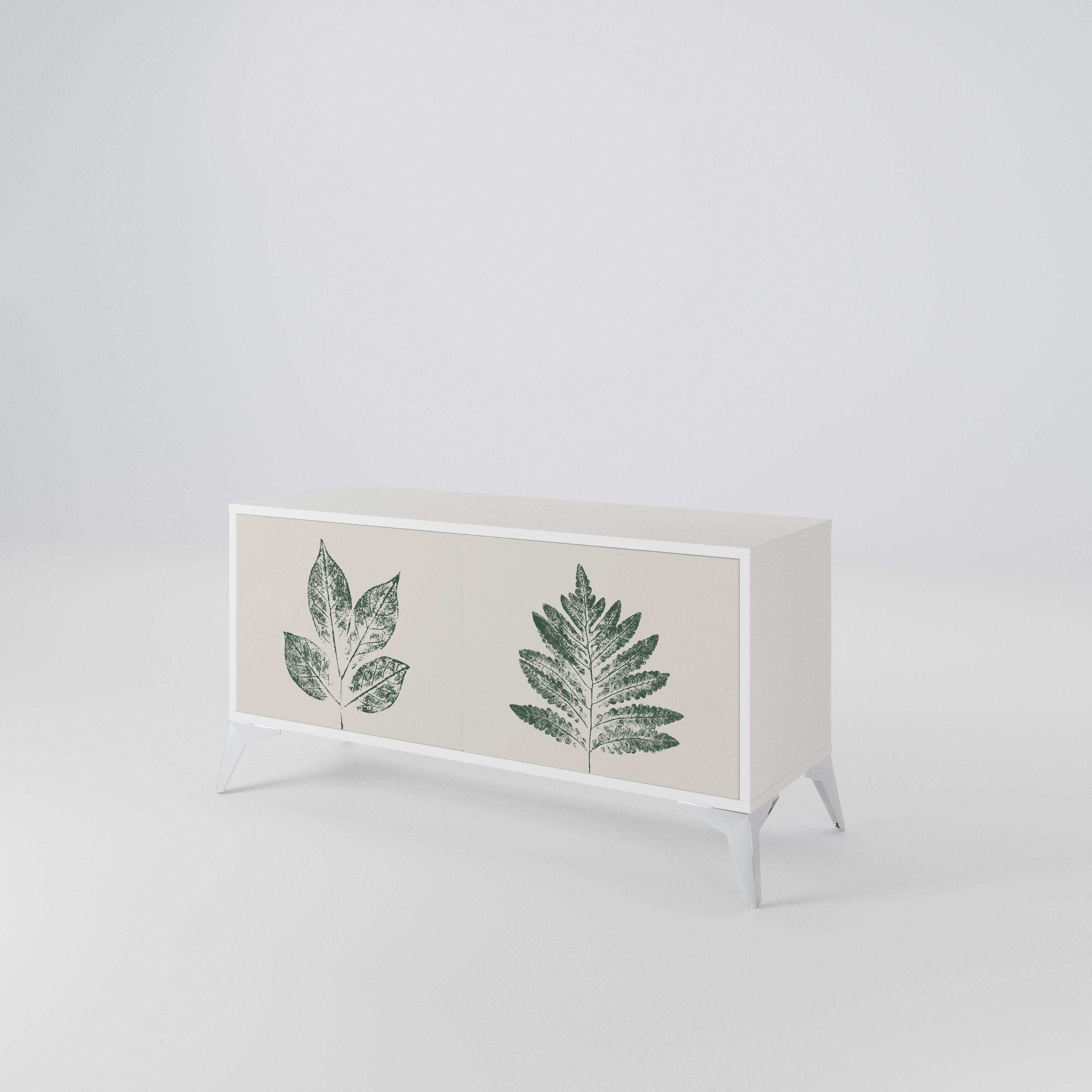 GREEN LEAFY STAMPS Móvel de TV Compacto de 2 Portas