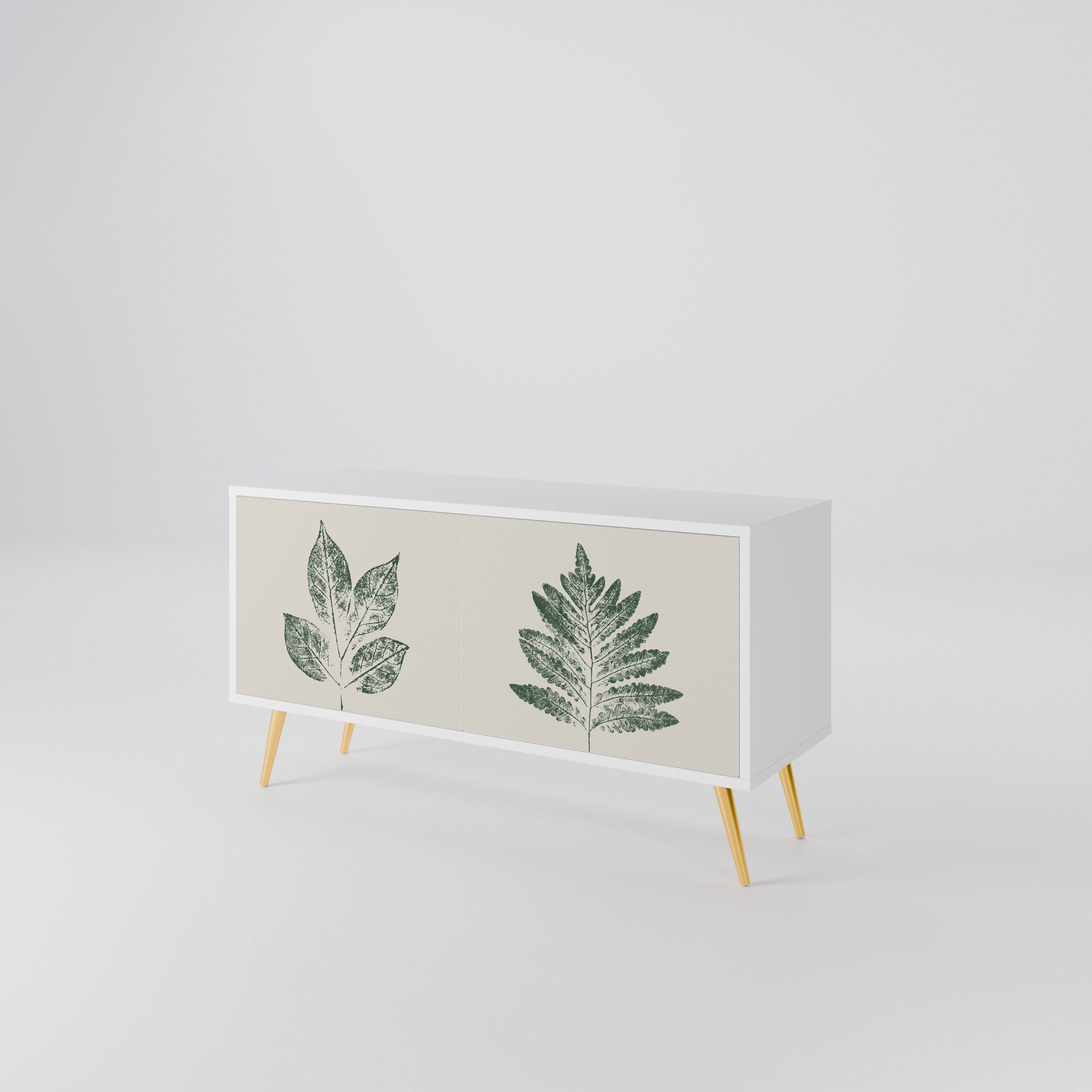 GREEN LEAFY STAMPS Móvel de TV Compacto de 2 Portas