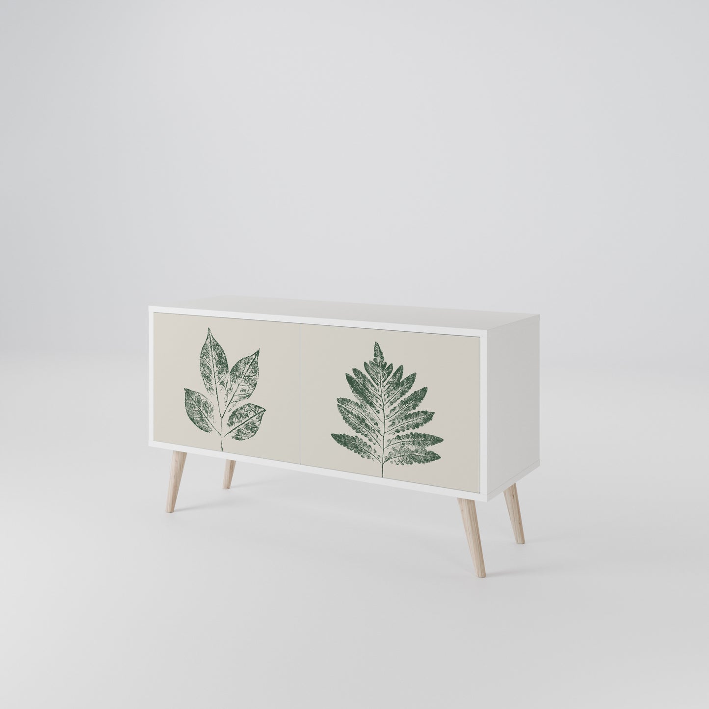 GREEN LEAFY STAMPS Compact 2-Door TV Cabinet