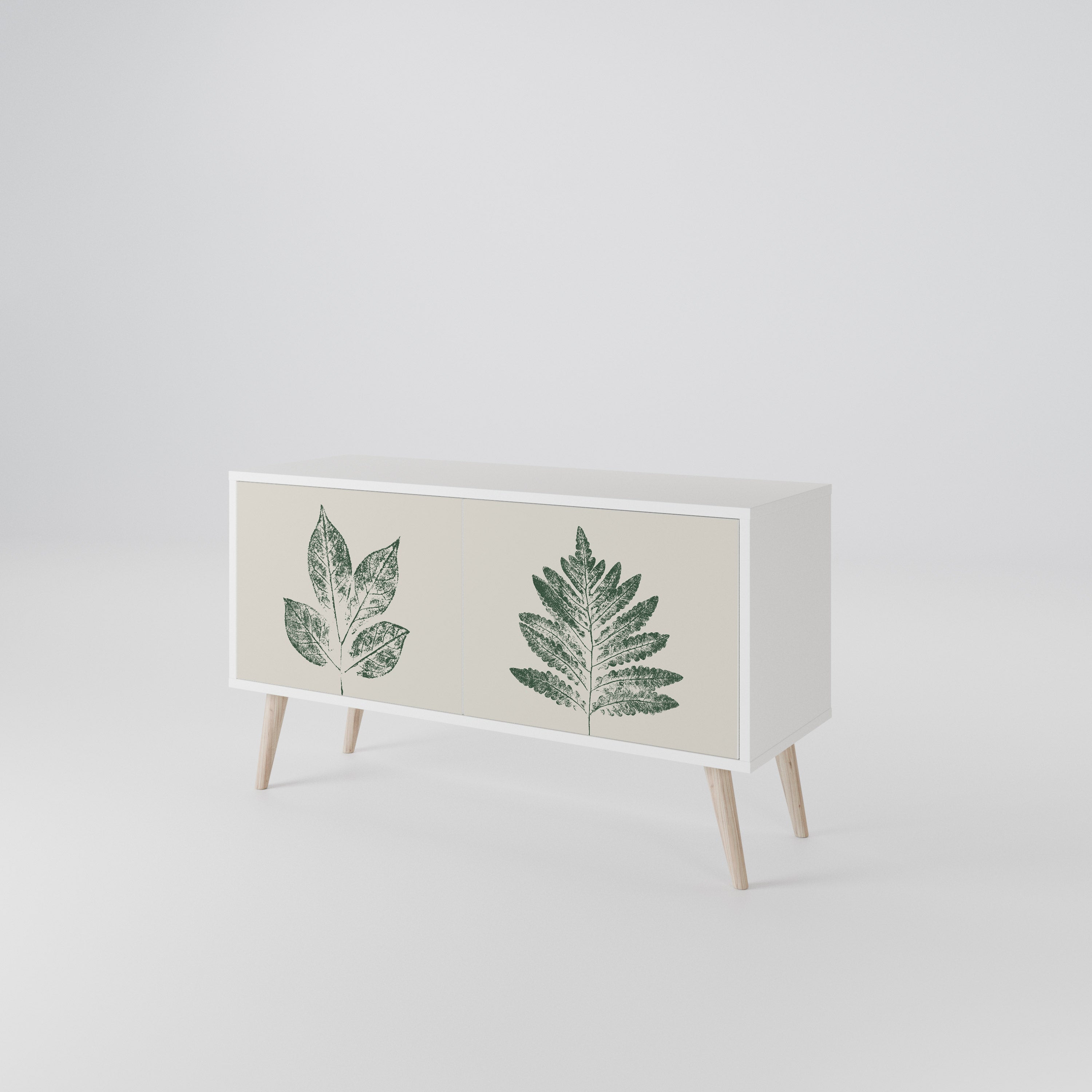 GREEN LEAFY STAMPS Móvel de TV Compacto de 2 Portas