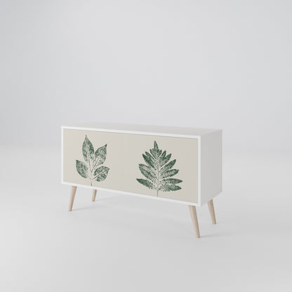GREEN LEAFY STAMPS Compact 2-Door TV Cabinet