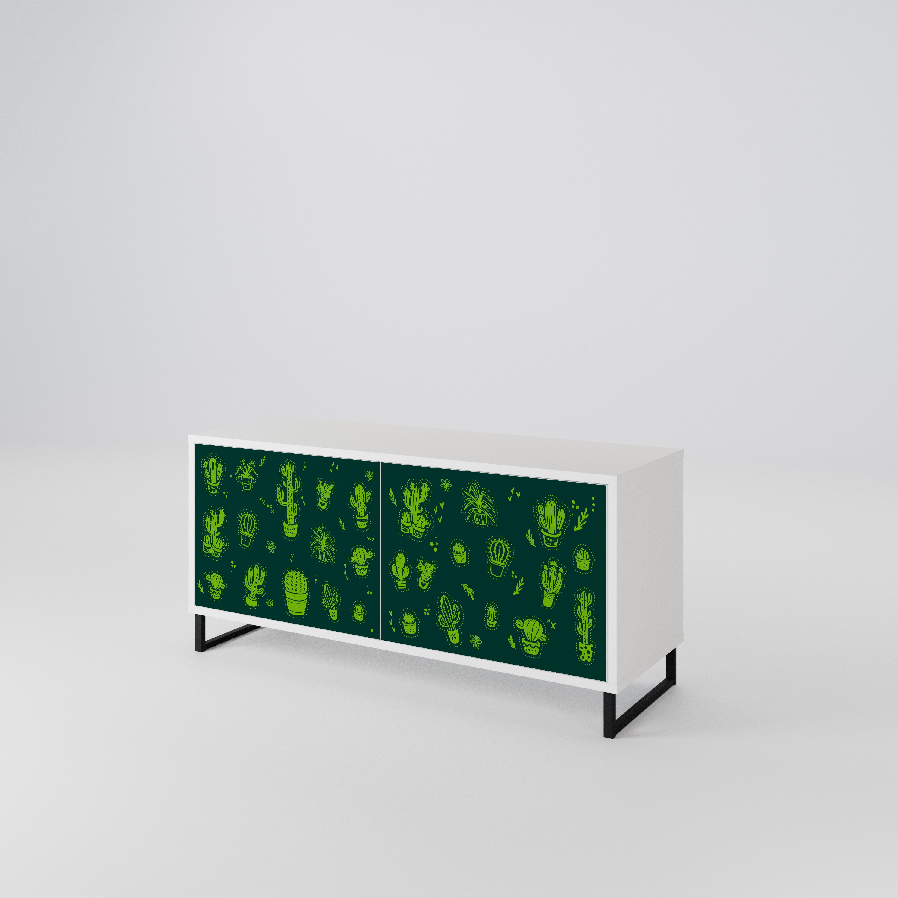 DESERT GREEN Móvel de TV Compacto de 2 Portas