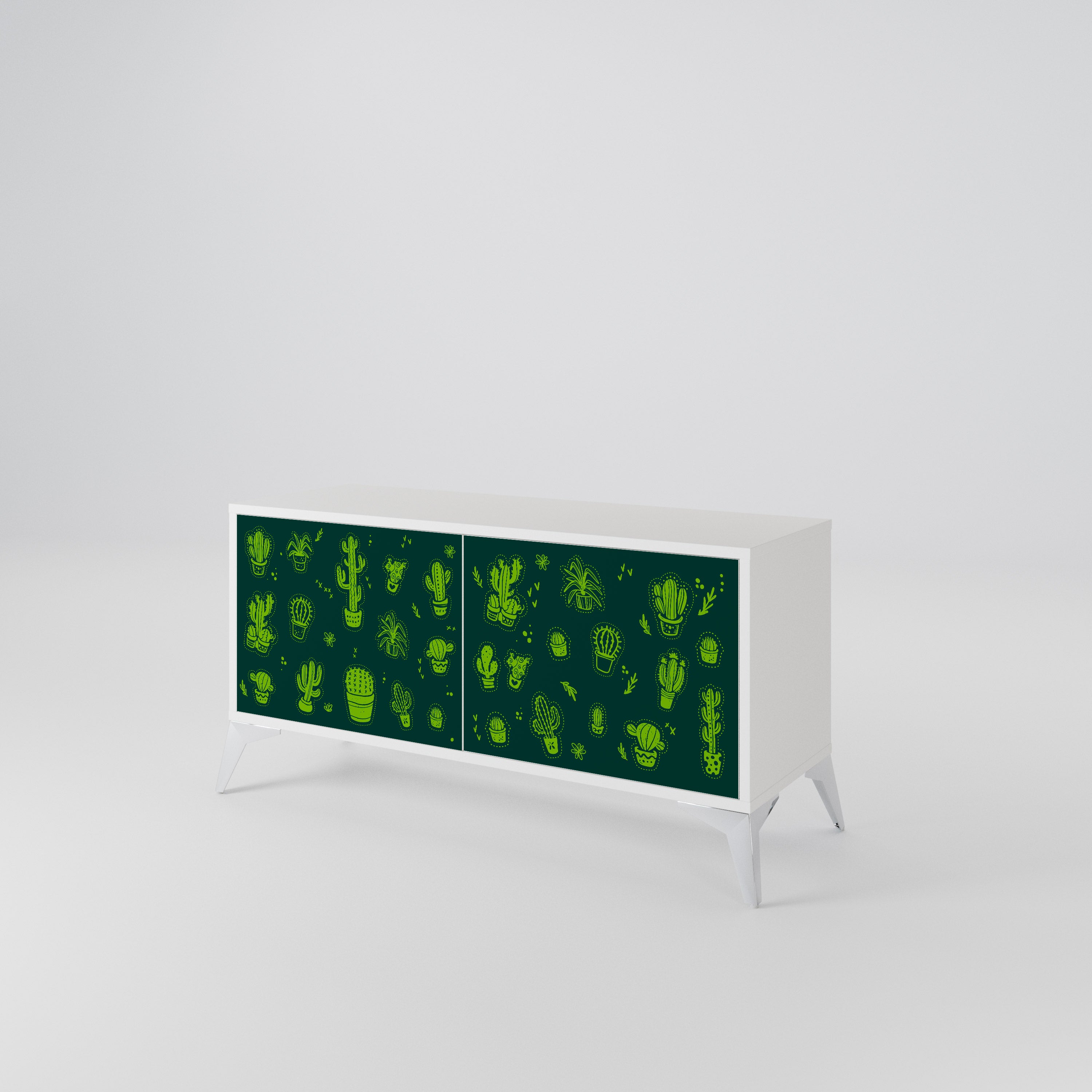 DESERT GREEN Móvel de TV Compacto de 2 Portas