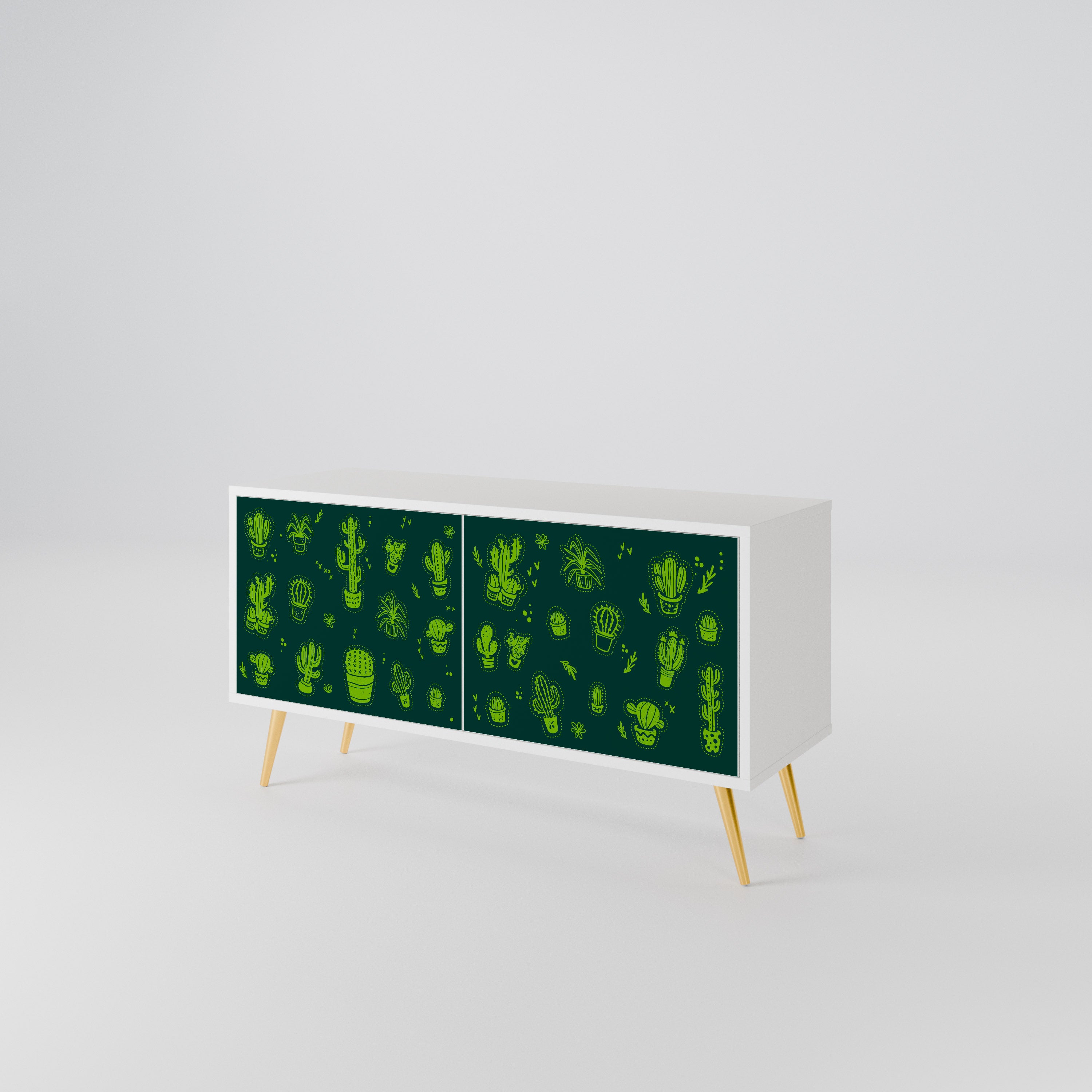 DESERT GREEN Móvel de TV Compacto de 2 Portas