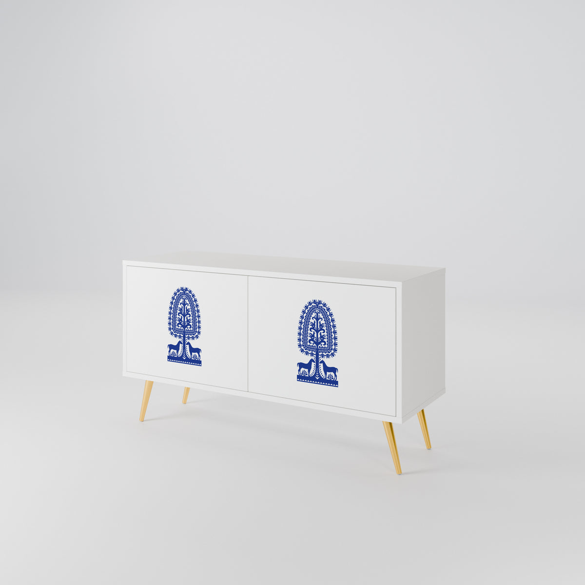 POLISH FOLK ART Móvel de TV Compacto de 2 Portas