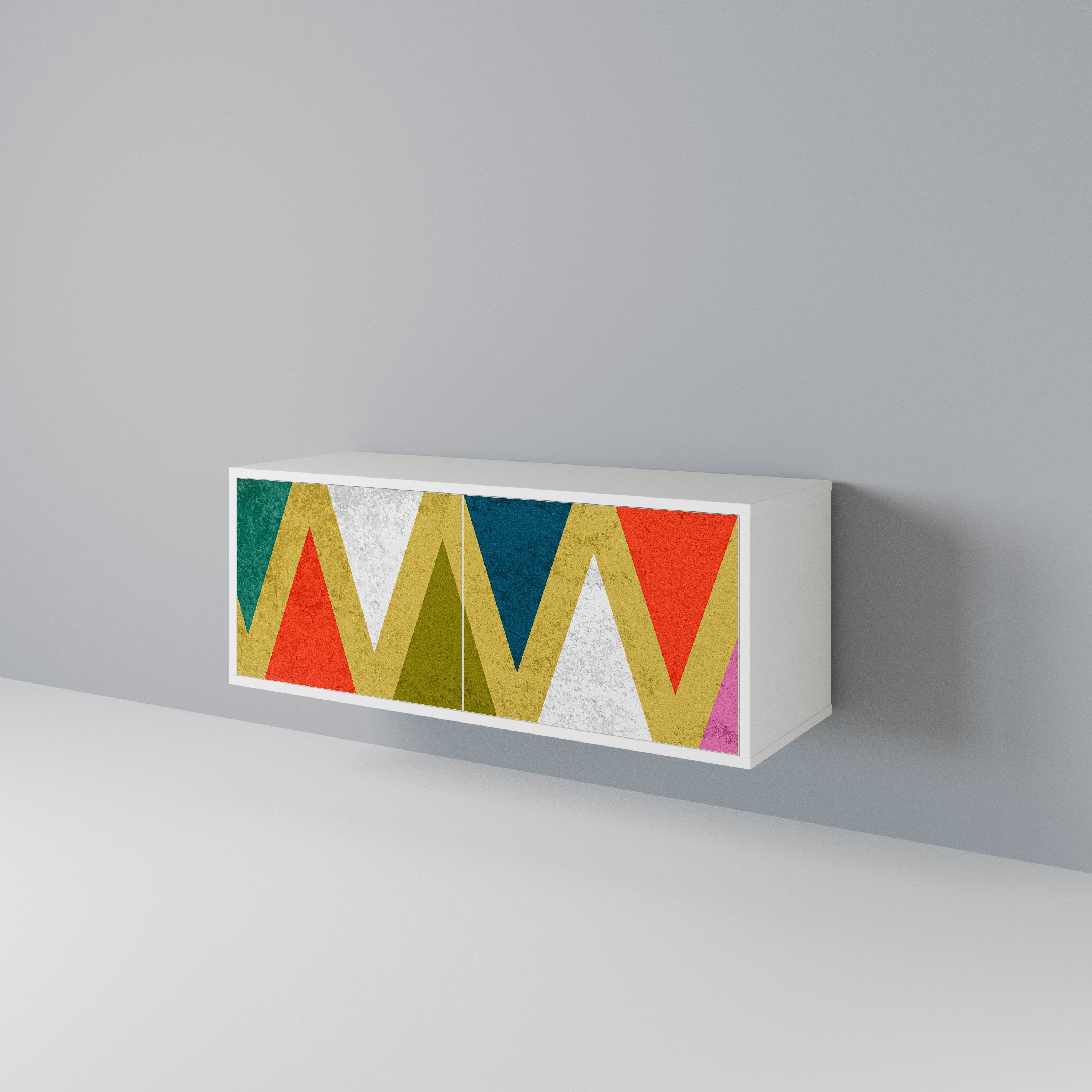 COLORFUL TRIANGLES Móvel de TV Compacto de 2 Portas