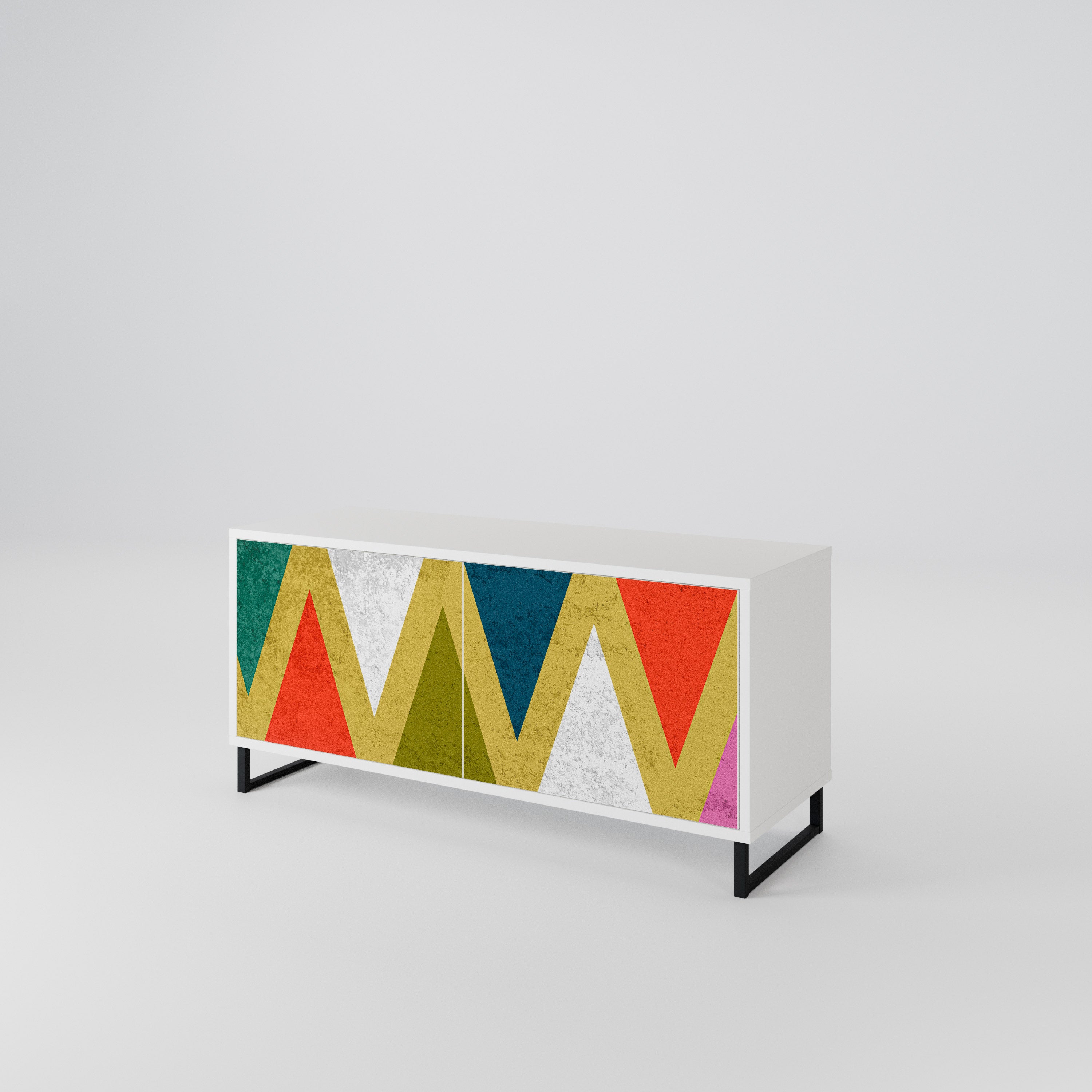 COLORFUL TRIANGLES Móvel de TV Compacto de 2 Portas