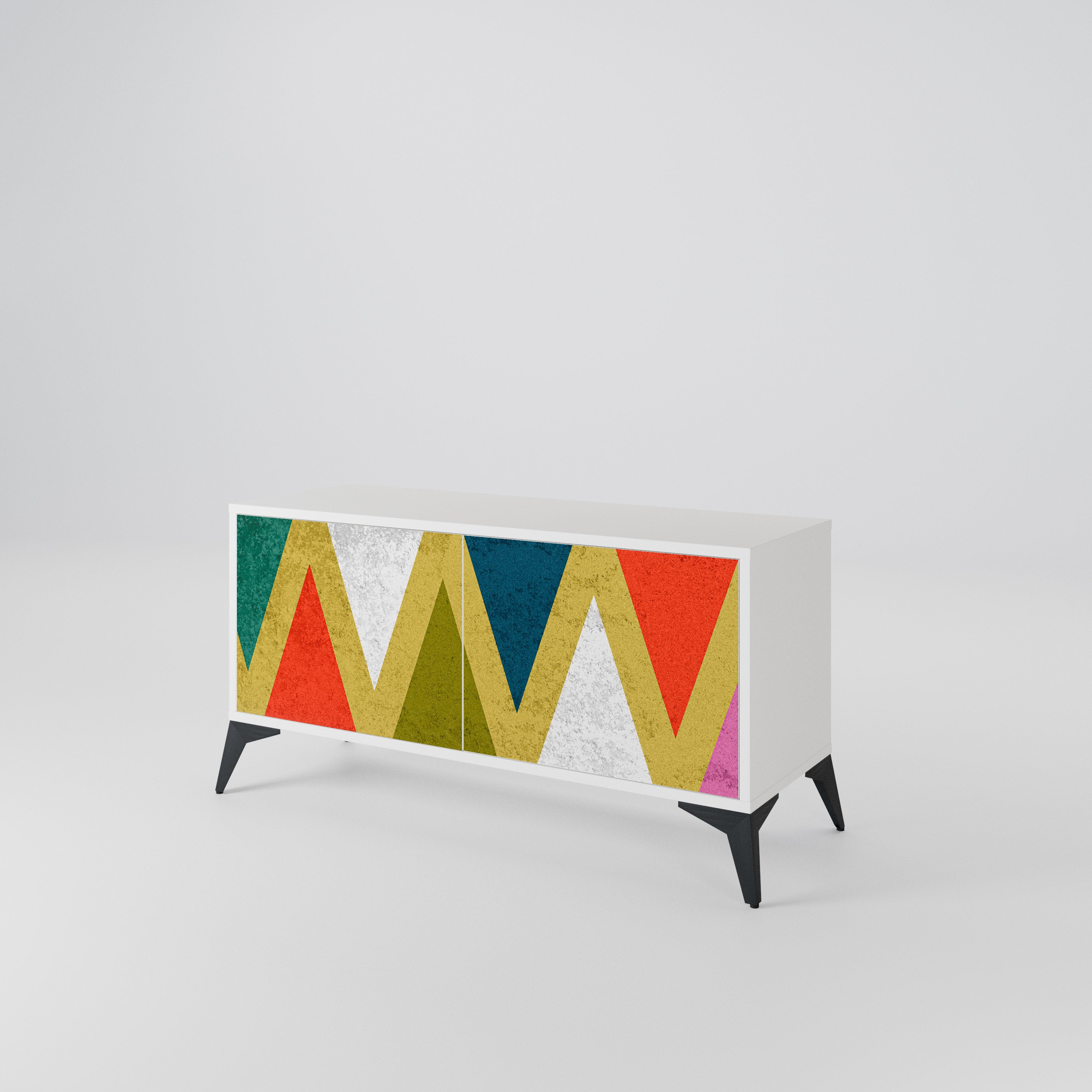 COLORFUL TRIANGLES Móvel de TV Compacto de 2 Portas