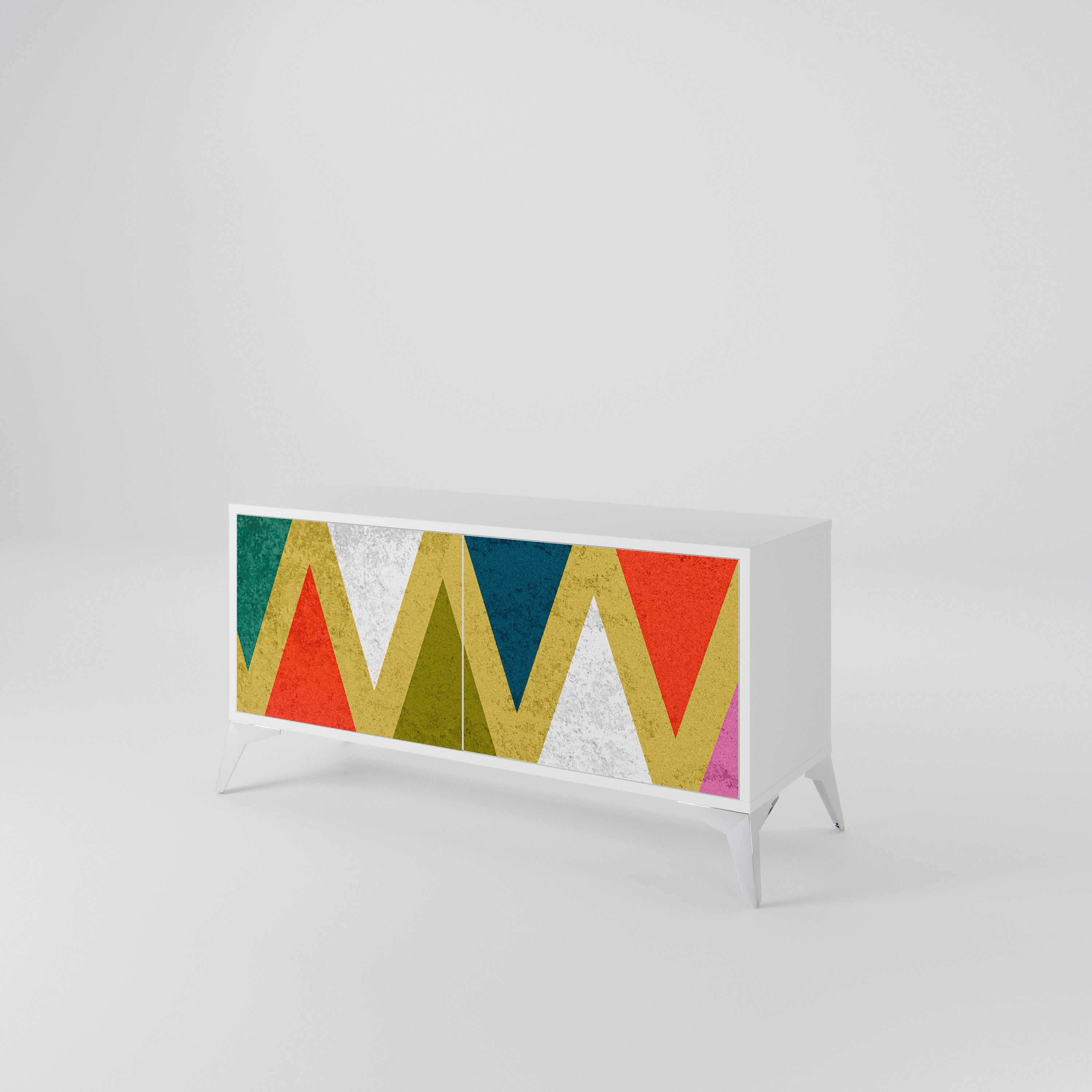 COLORFUL TRIANGLES Móvel de TV Compacto de 2 Portas