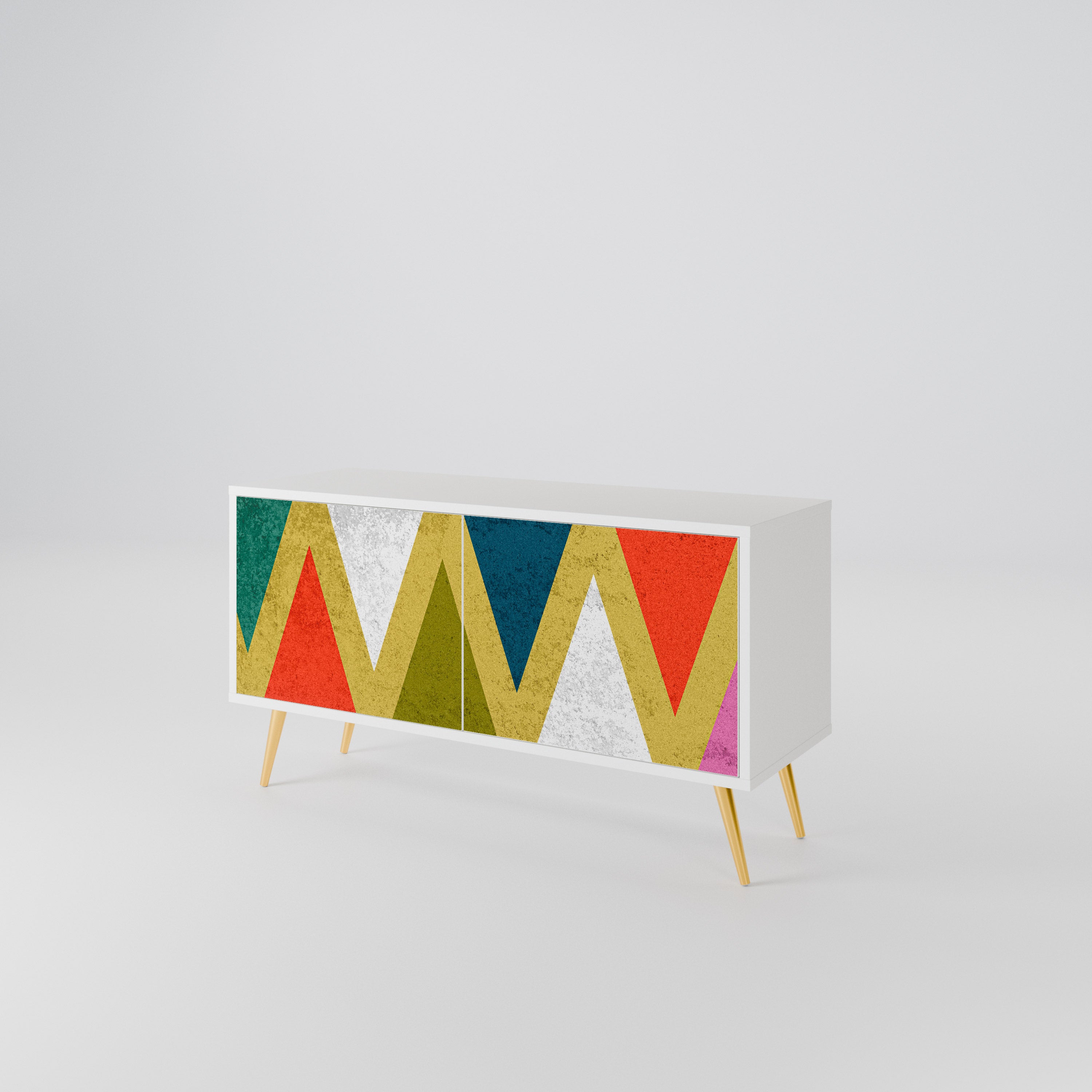 COLORFUL TRIANGLES Móvel de TV Compacto de 2 Portas