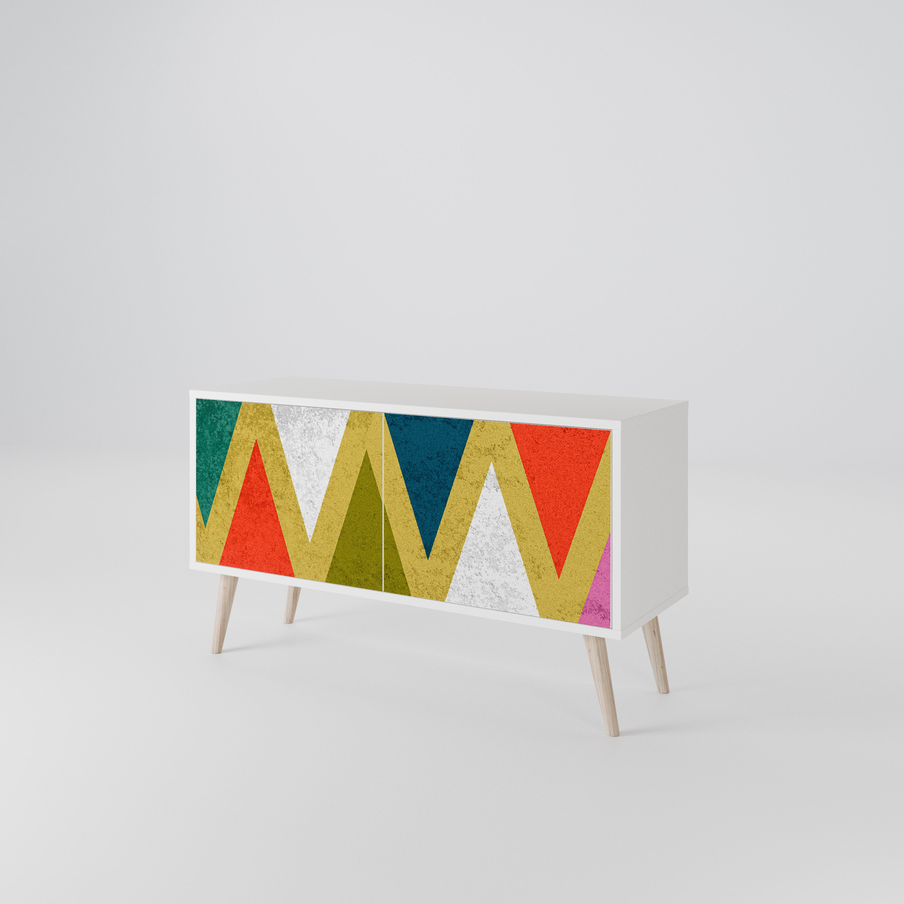 COLORFUL TRIANGLES Móvel de TV Compacto de 2 Portas