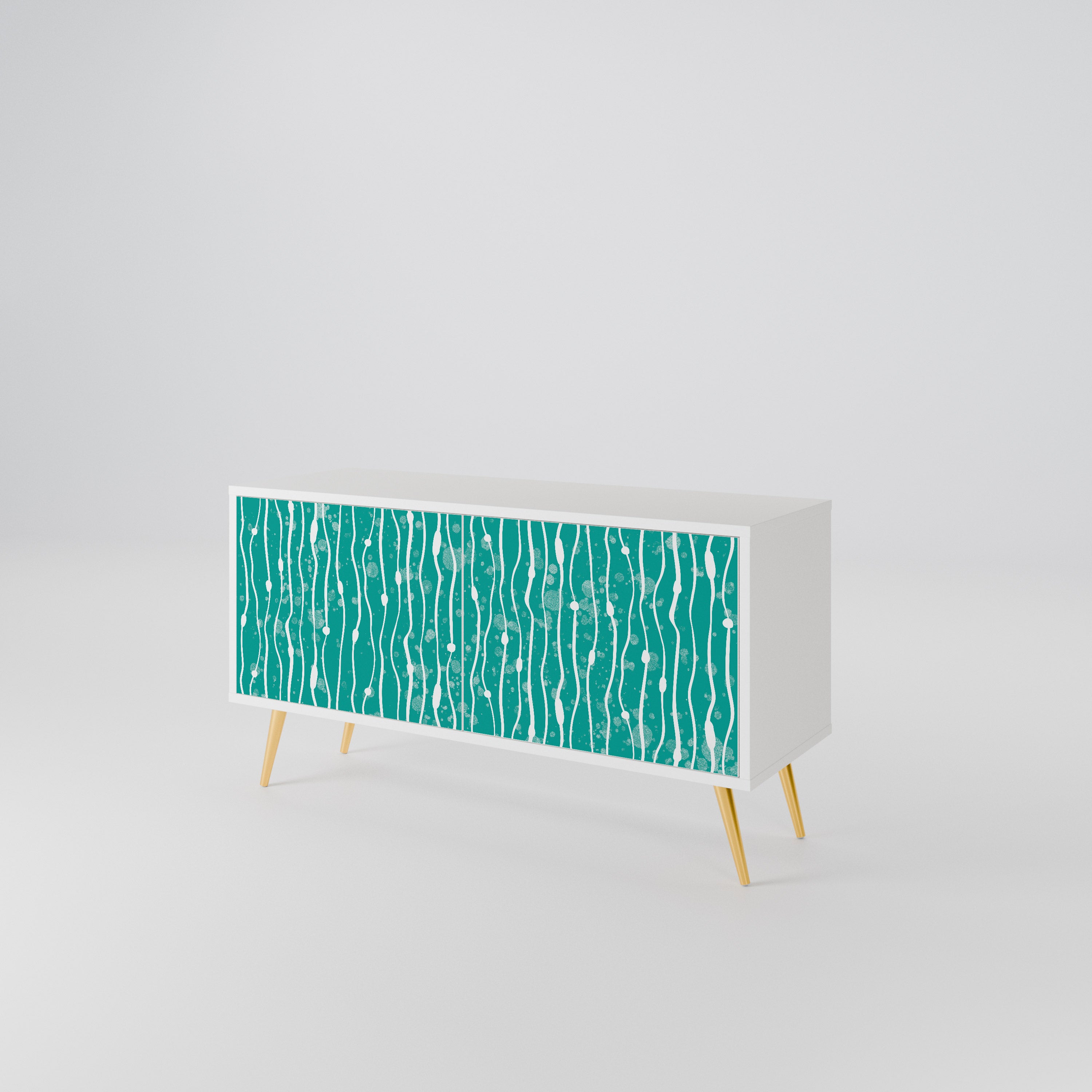 TURQUOISE RAIN Móvel de TV Compacto de 2 Portas