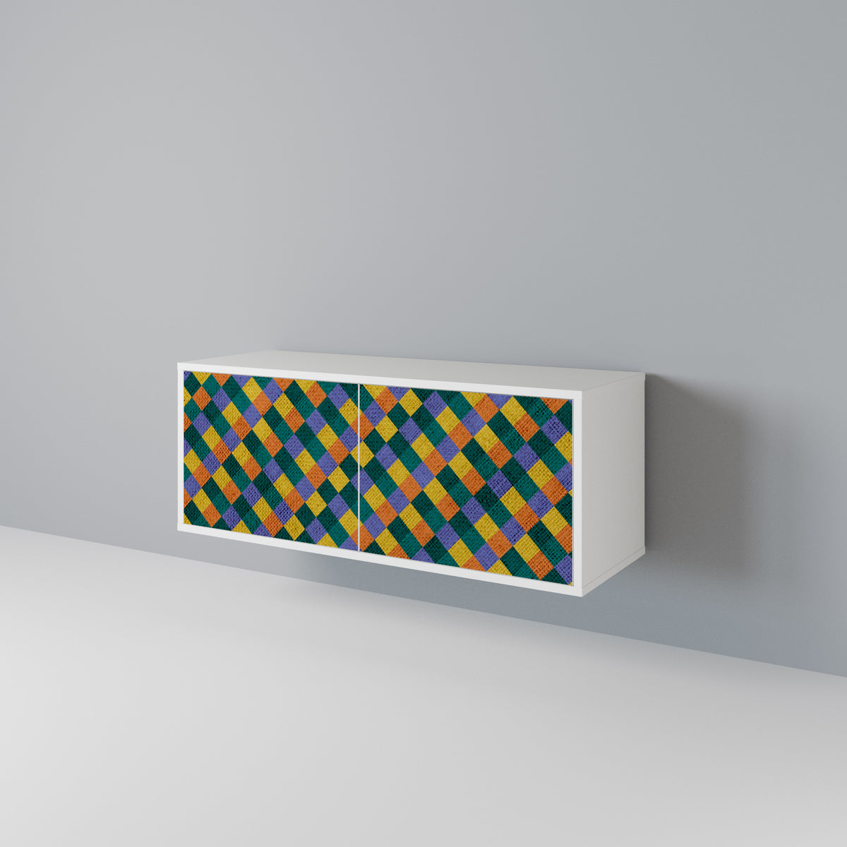 PAINTED SQUARES MIX Móvel de TV Compacto de 2 Portas