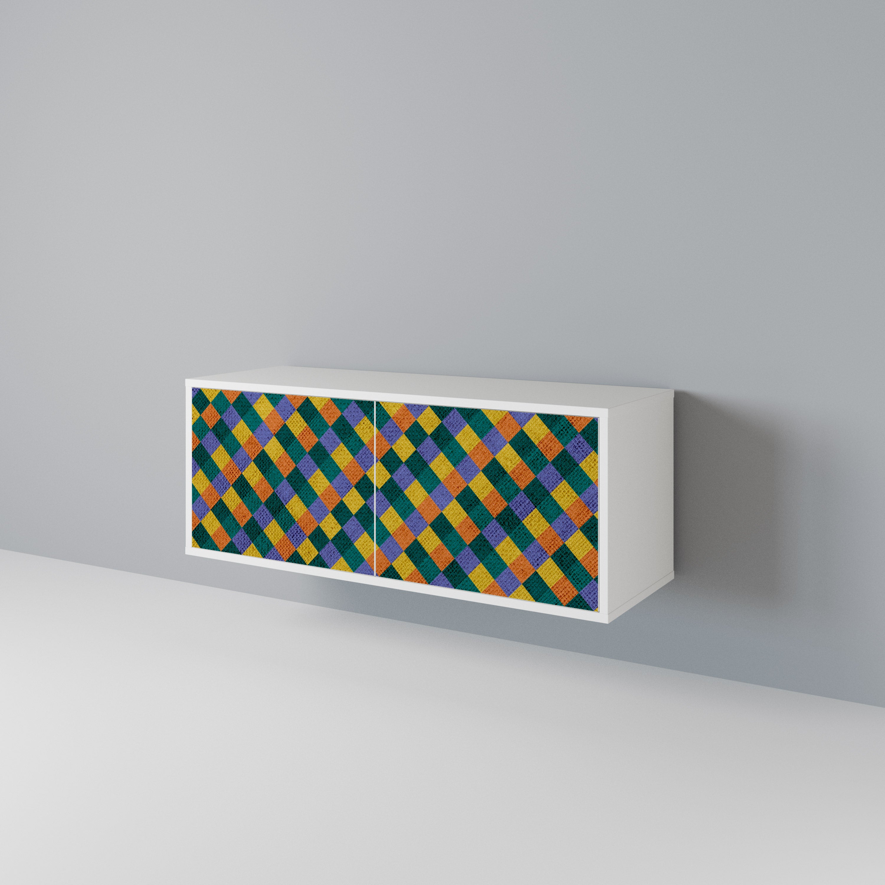 PAINTED SQUARES MIX Móvel de TV Compacto de 2 Portas
