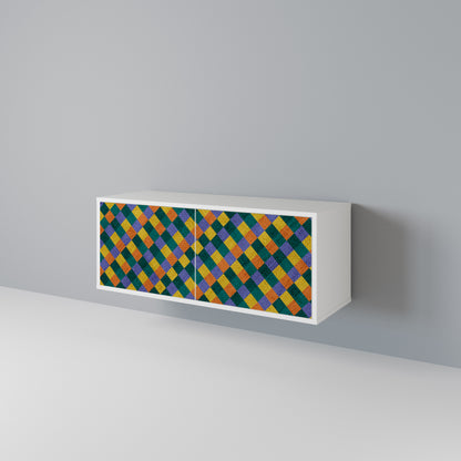 PAINTED SQUARES MIX Móvel de TV Compacto de 2 Portas