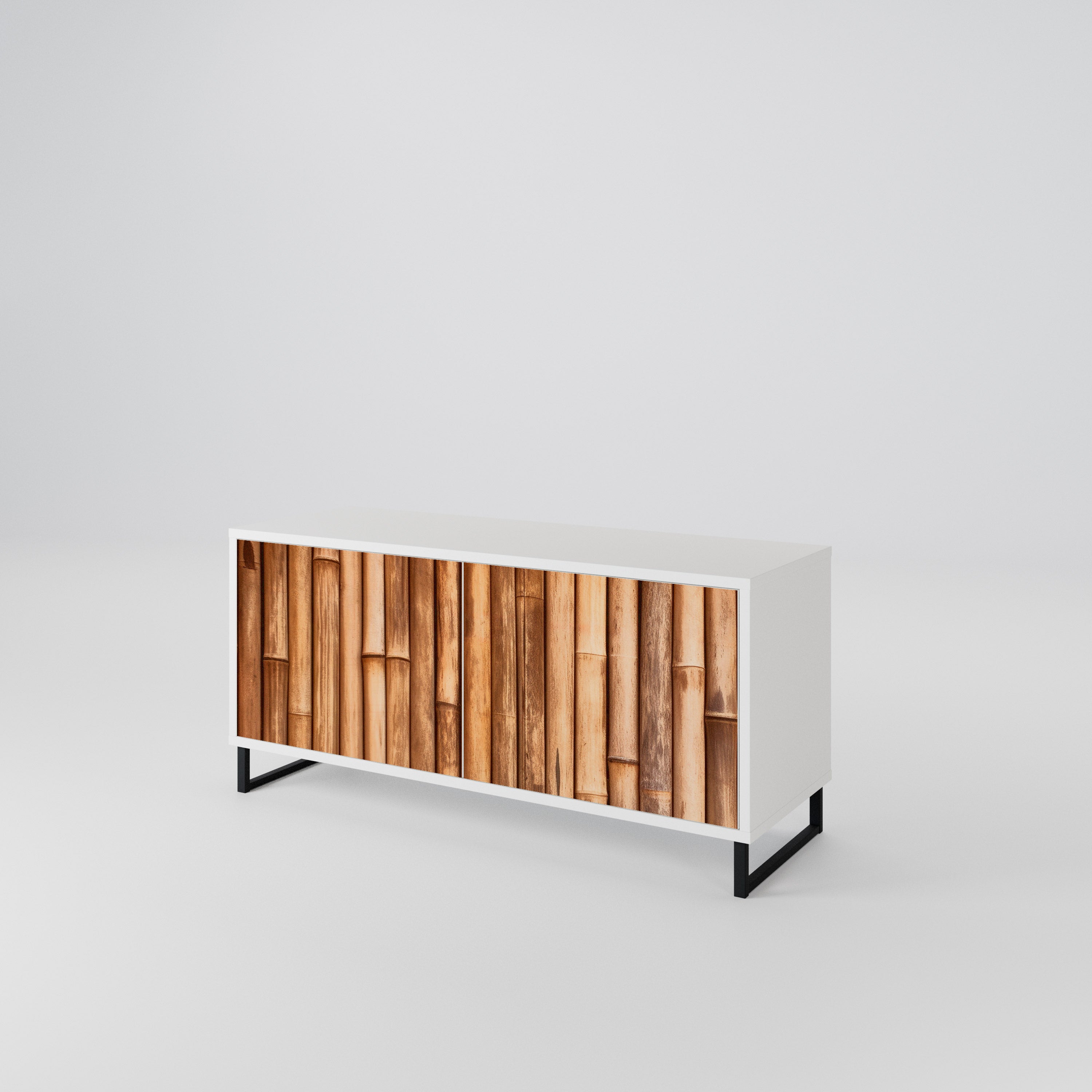 NATURAL WOOD Móvel de TV Compacto de 2 Portas