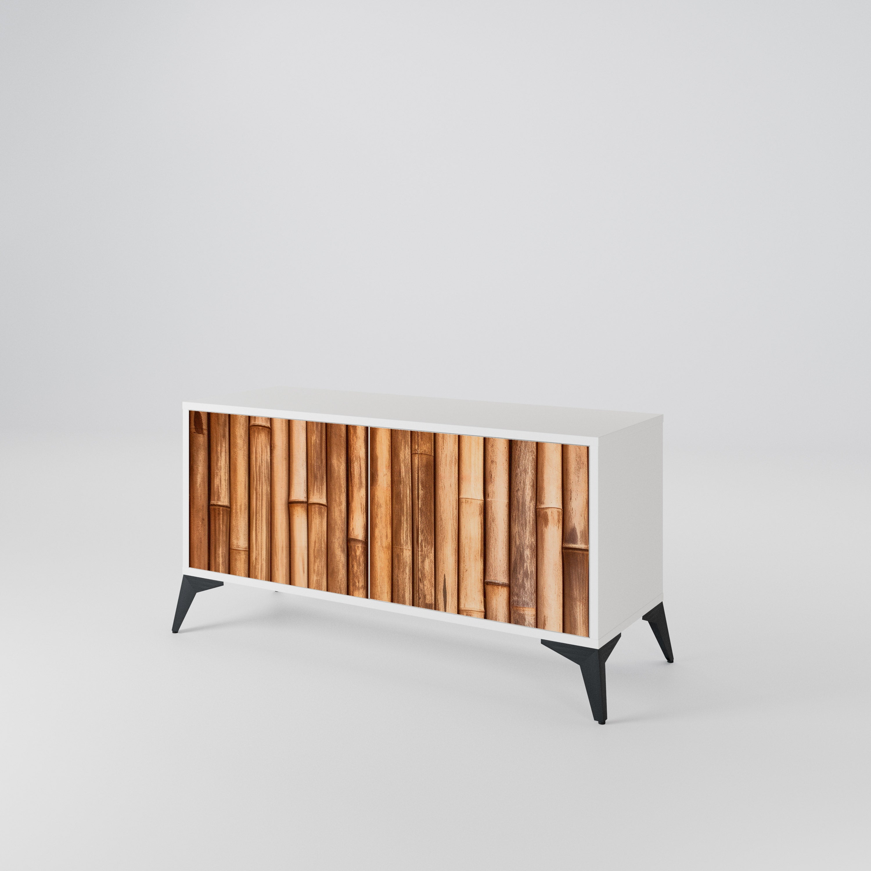 NATURAL WOOD Móvel de TV Compacto de 2 Portas