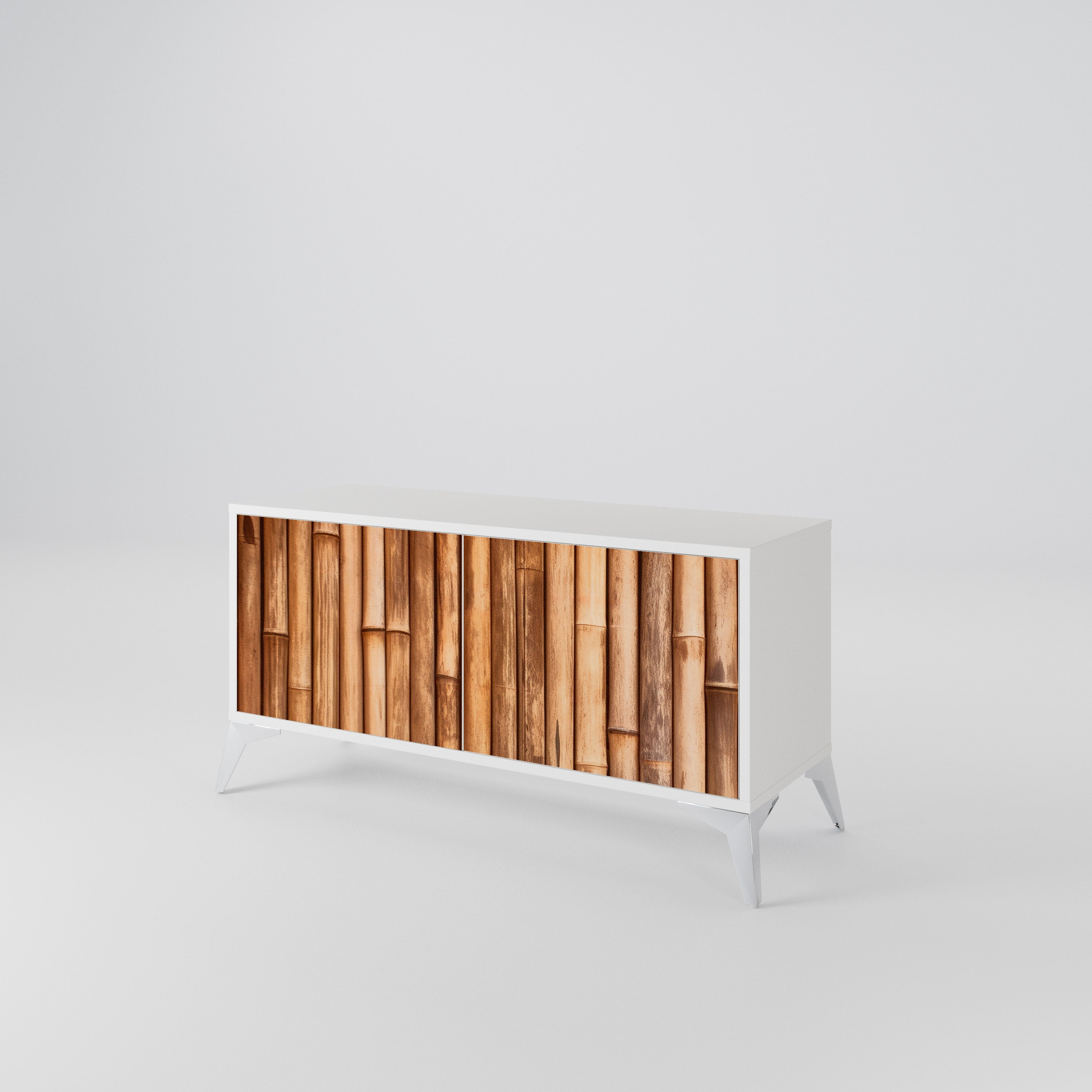 NATURAL WOOD Móvel de TV Compacto de 2 Portas