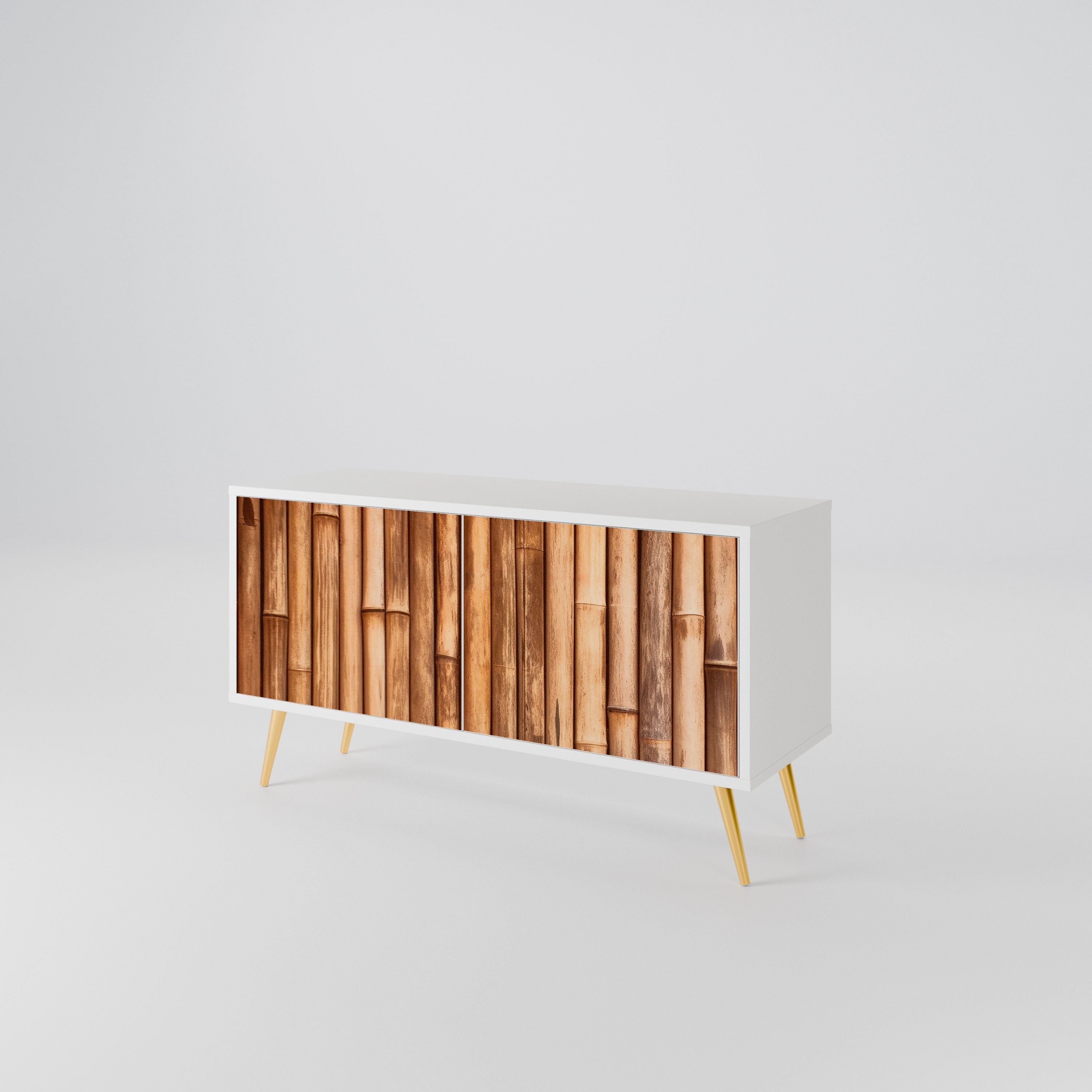 NATURAL WOOD Móvel de TV Compacto de 2 Portas