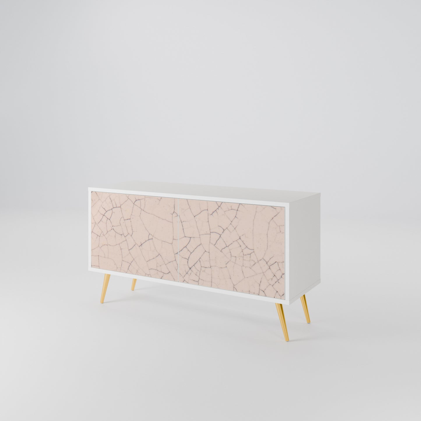 CERAMIC TEXTURE Compact 2-Door TV Cabinet