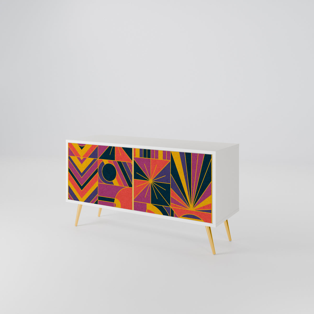 ELECTRIC PATTERNS Compact 2-Door TV Cabinet