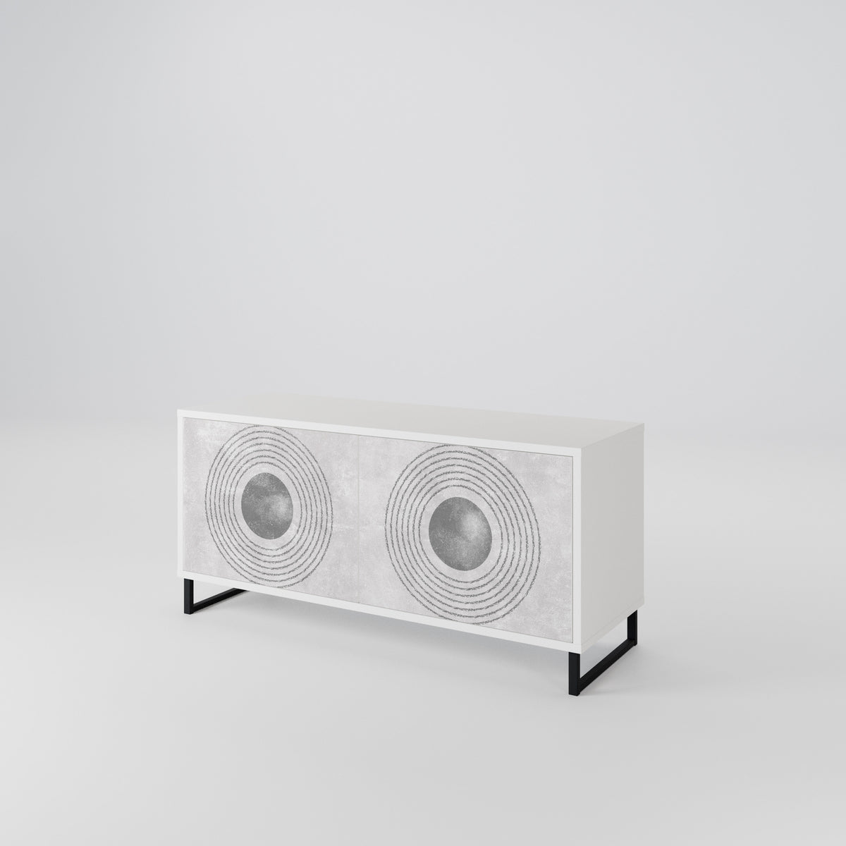 SOLID CIRCLES Móvel de TV Compacto de 2 Portas