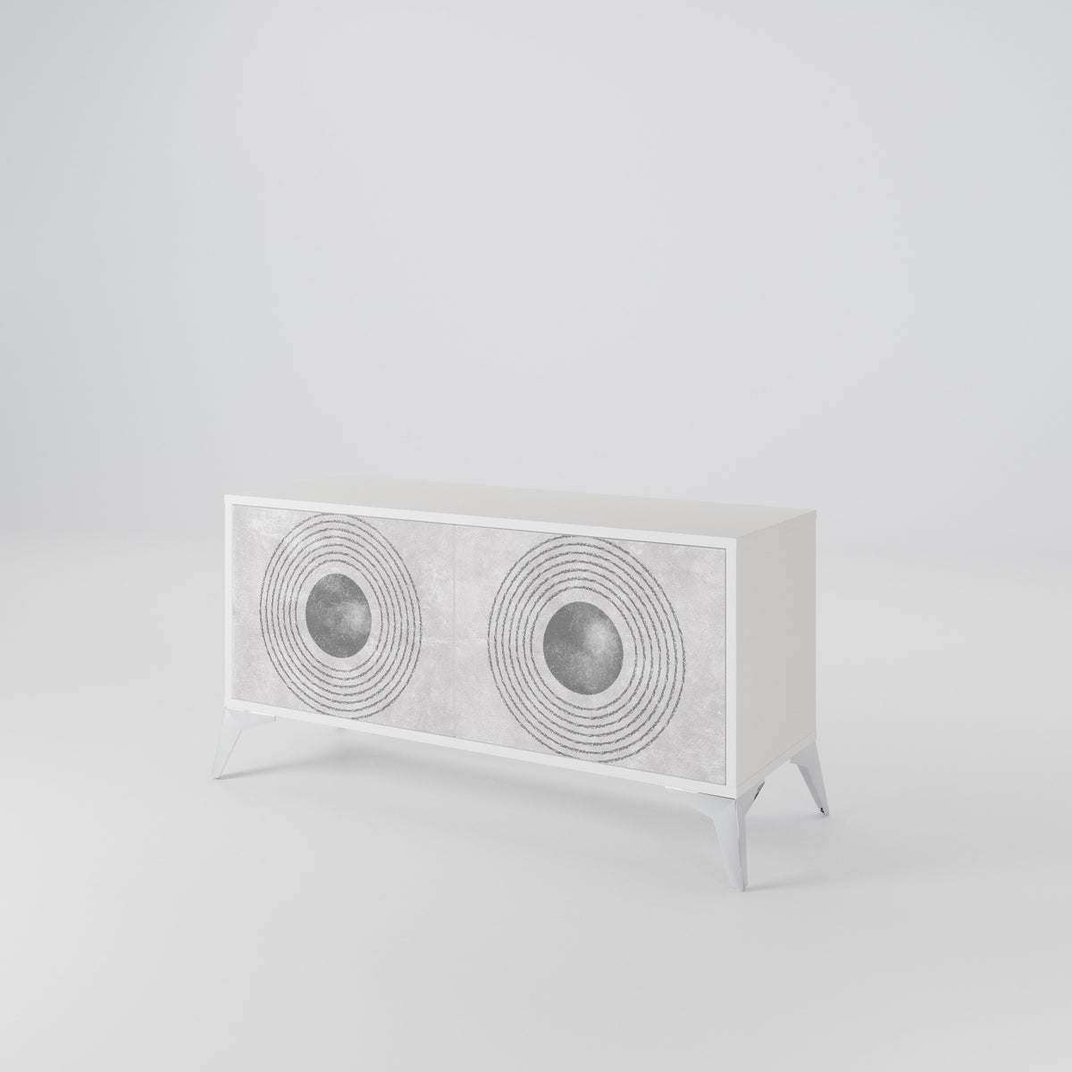 SOLID CIRCLES Móvel de TV Compacto de 2 Portas