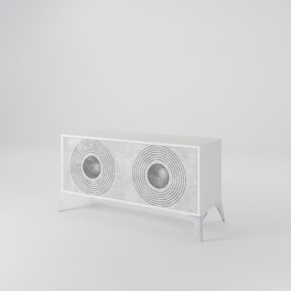 SOLID CIRCLES Móvel de TV Compacto de 2 Portas
