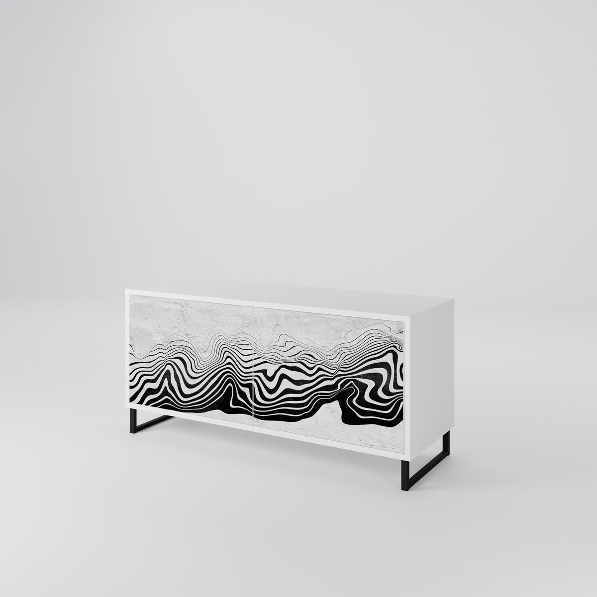 MONOCHROME MIRAGE Compact 2-Door TV Cabinet