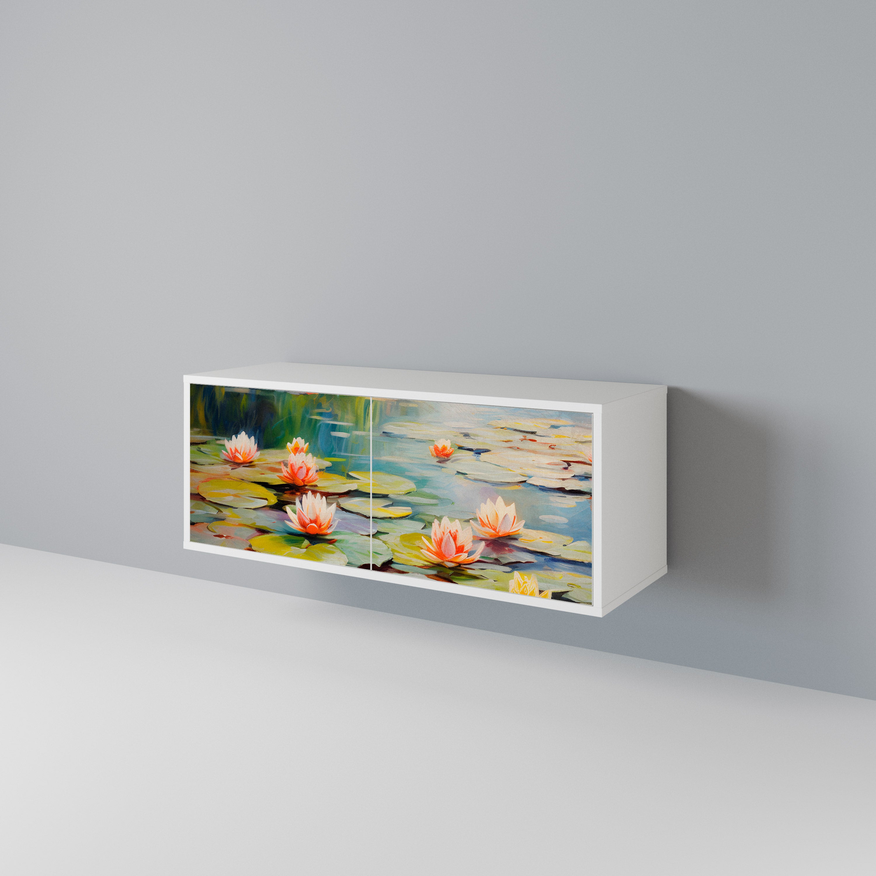 BLOOMING WATERS Compact 2-Door TV Cabinet