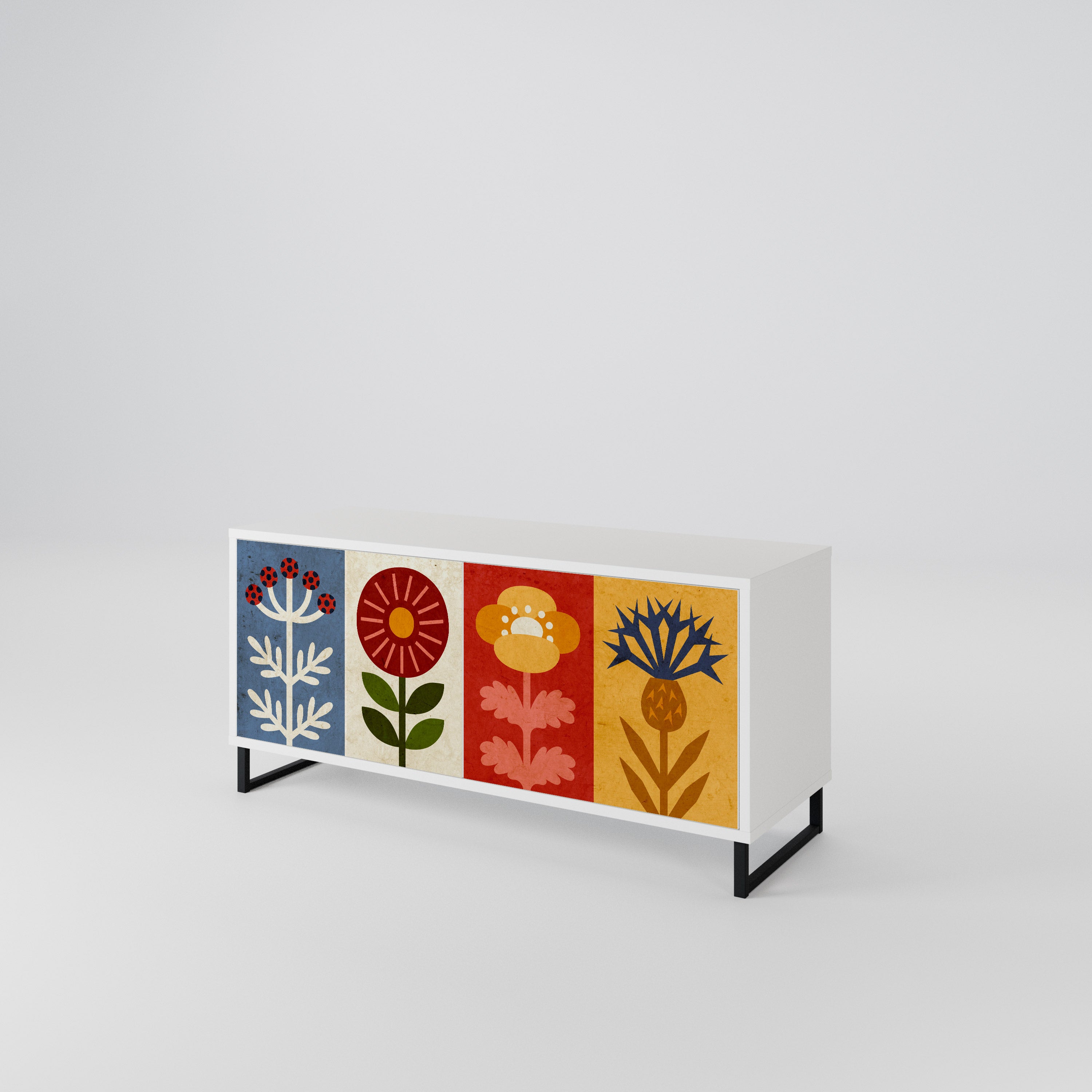 SCANDIC FLOWERET Móvel de TV Compacto de 2 Portas
