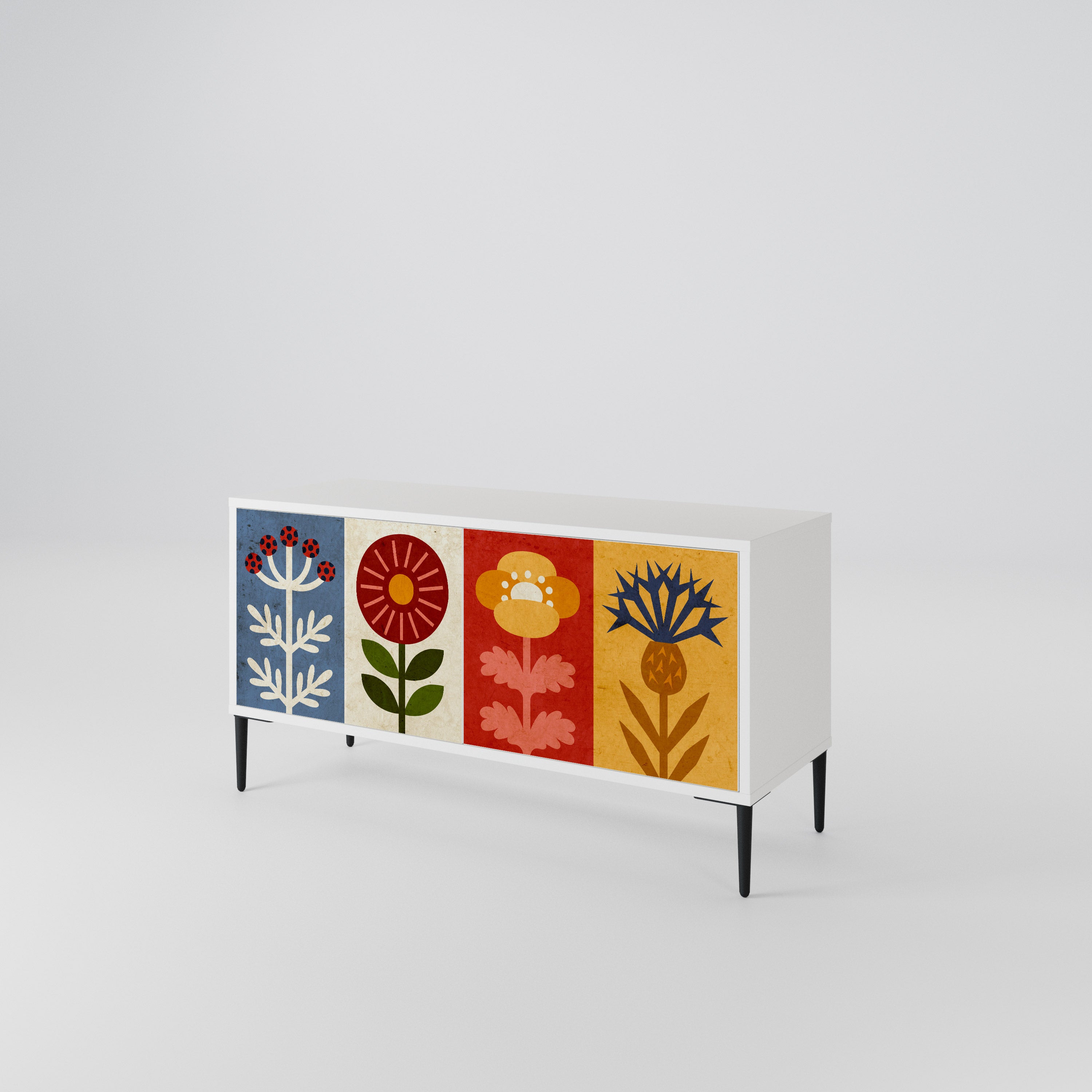 SCANDIC FLOWERET Móvel de TV Compacto de 2 Portas