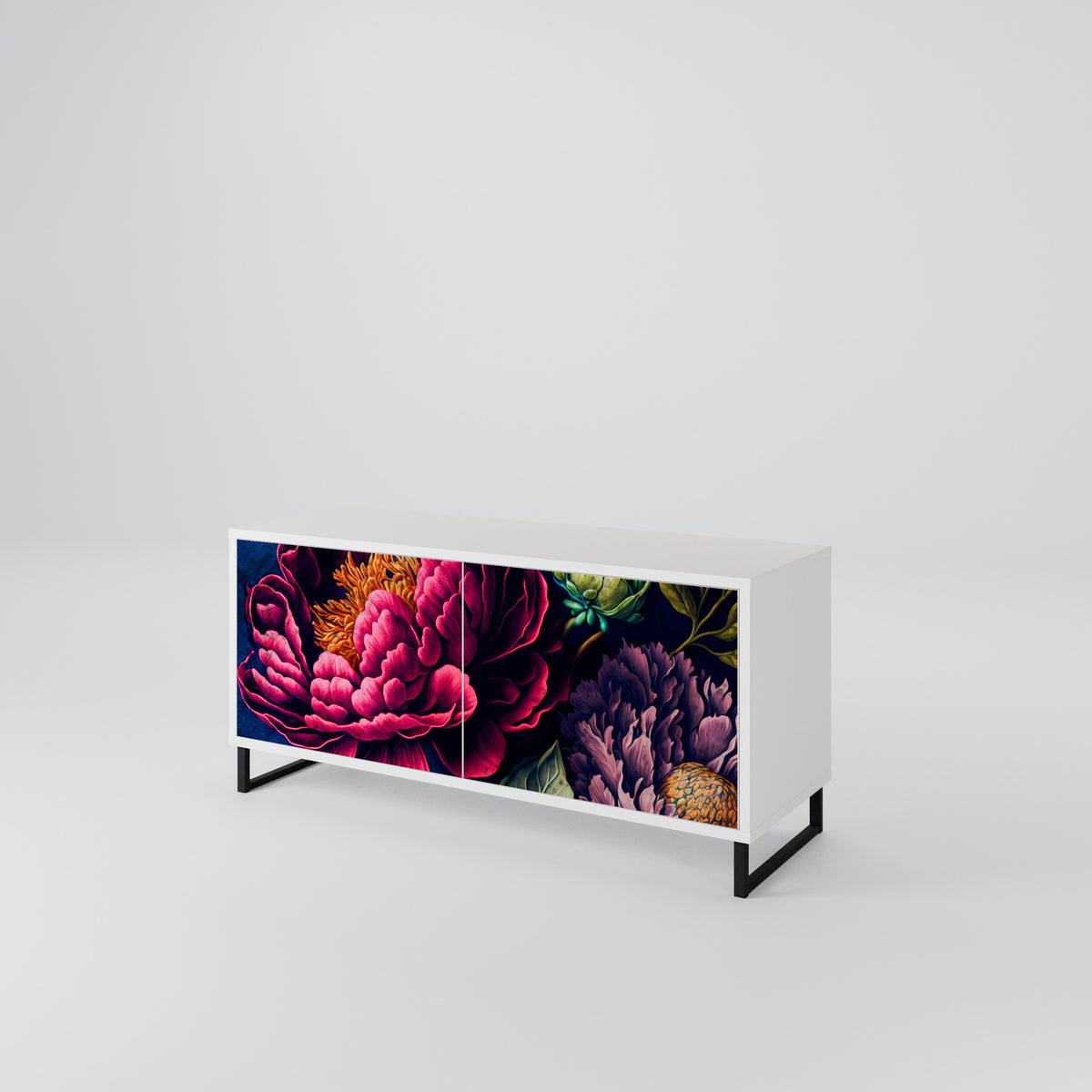 BLOOMING ELEGANCE Móvel de TV Compacto de 2 Portas