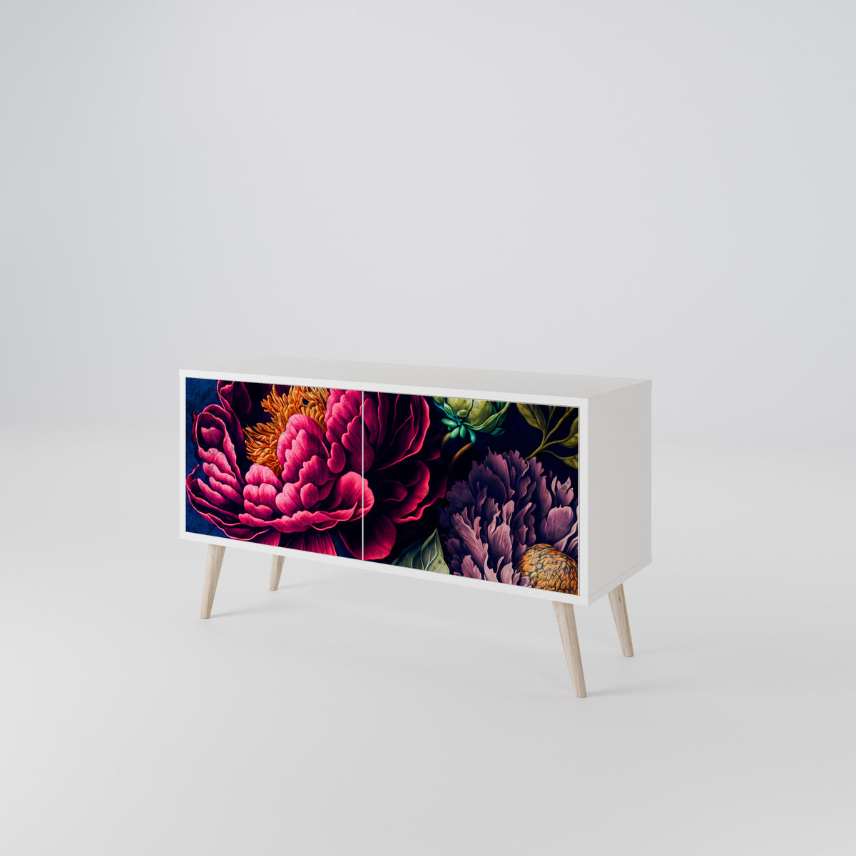BLOOMING ELEGANCE Móvel de TV Compacto de 2 Portas