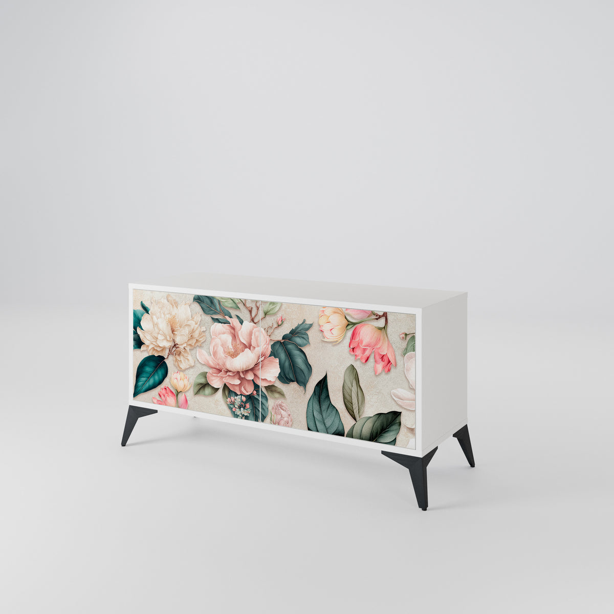 FLORAL GRACE Móvel de TV Compacto de 2 Portas